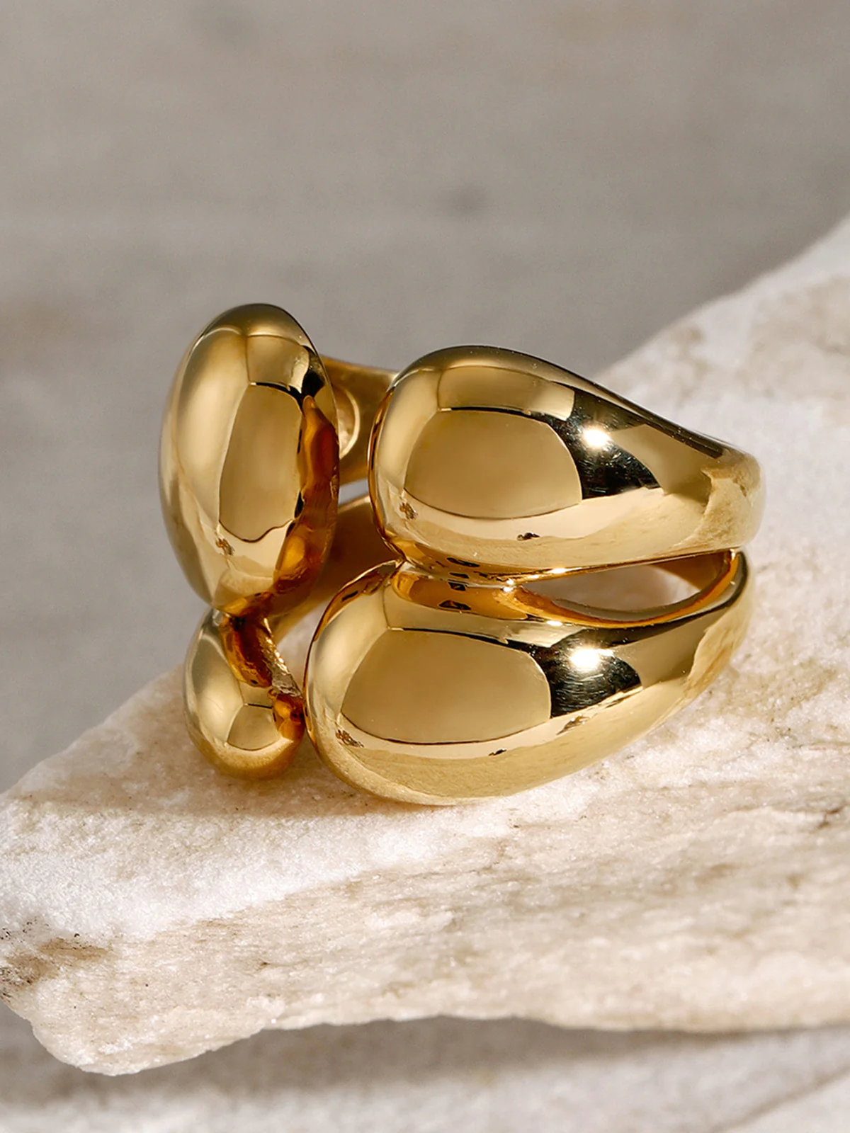 1pc Asymmetrical Chunky Open Ring - Image 3