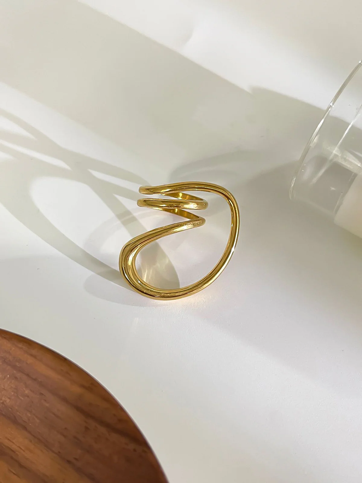 1pc Irregular Spring Twist Ring - Image 2