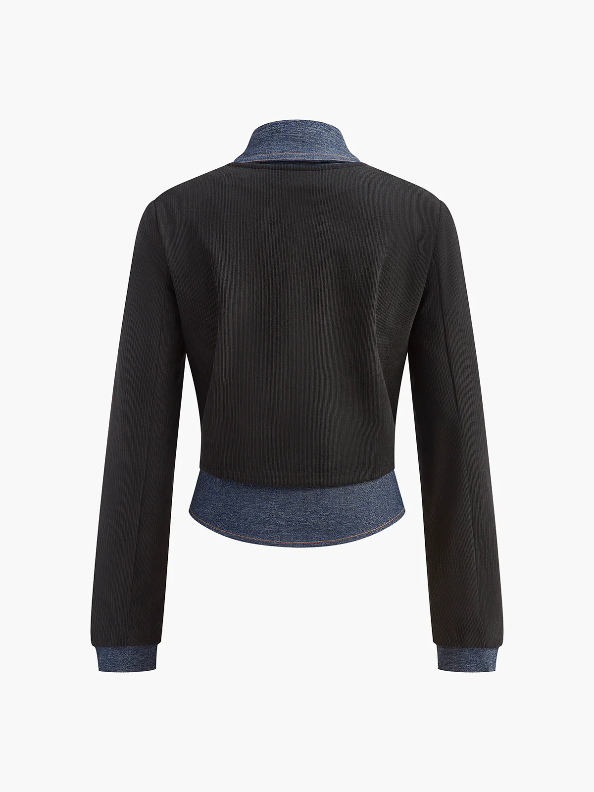 2 in 1 Denim Panel Polo Shirt - Image 2