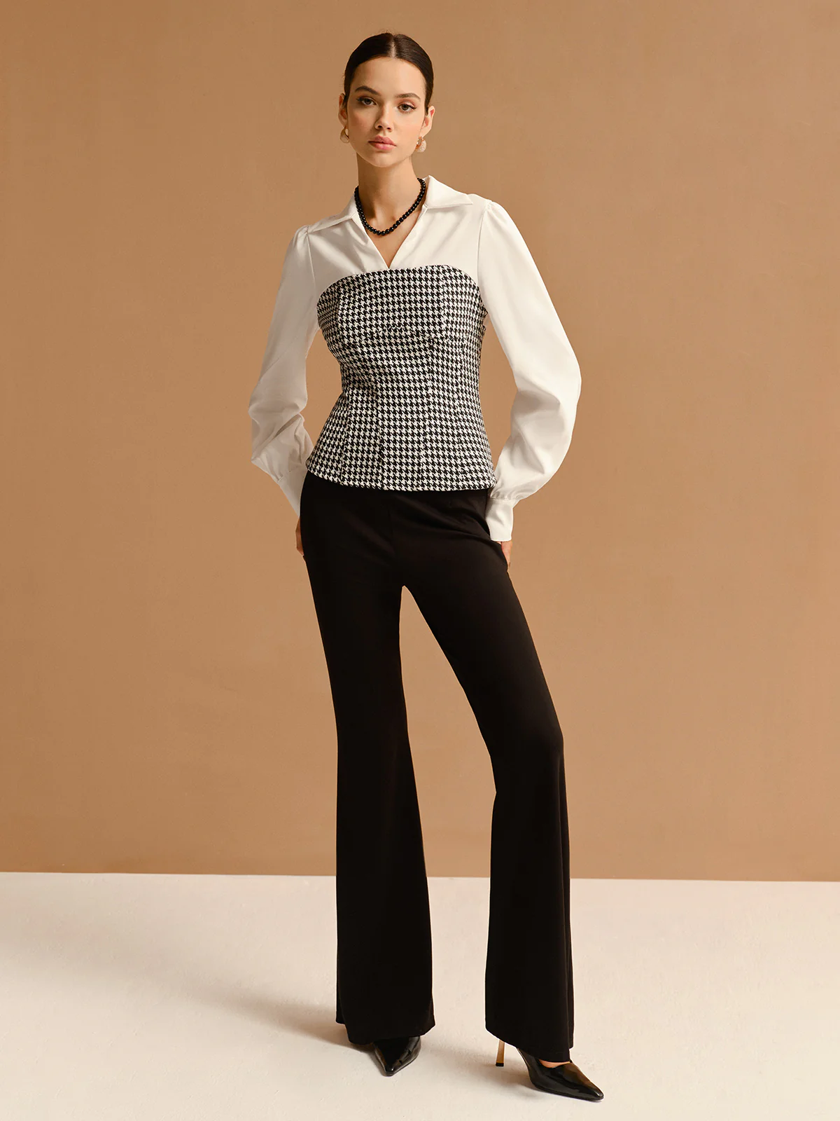 2 in 1 Houndtooth Polo Shirt - Image 3
