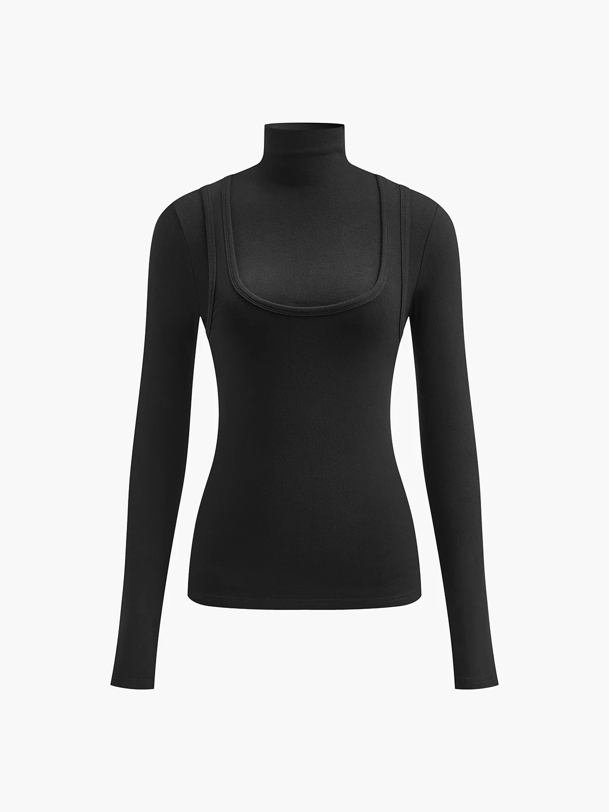 2 in 1 Mock Neck Jersey Top - Image 9