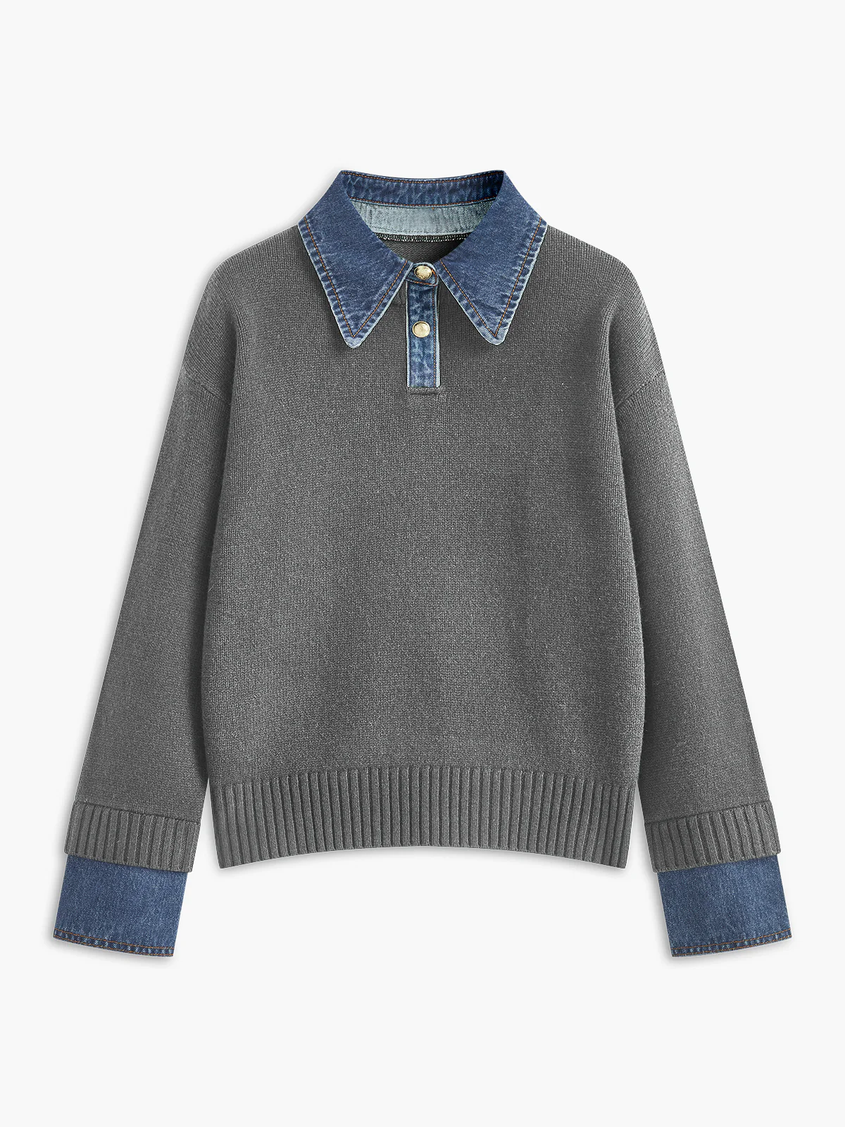2 in 1 Panel Lapel Sweater - Image 6