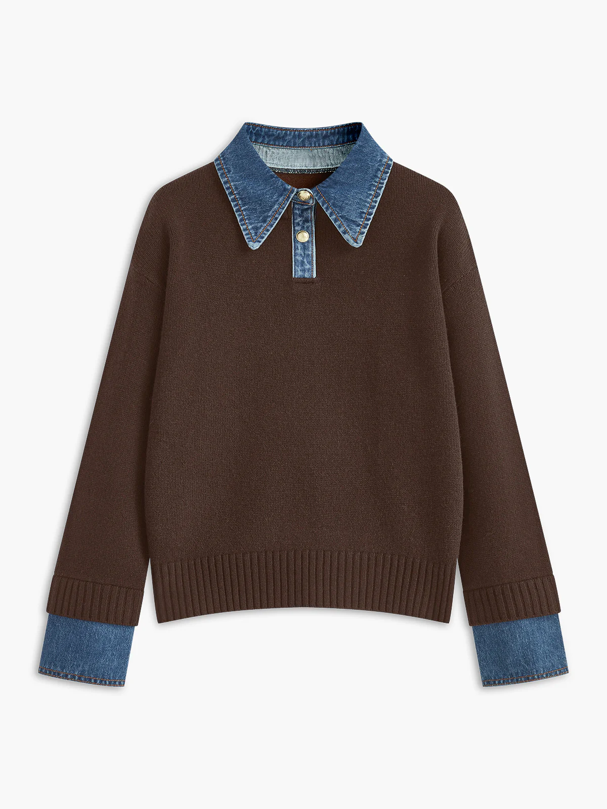 2 in 1 Panel Lapel Sweater - Image 7