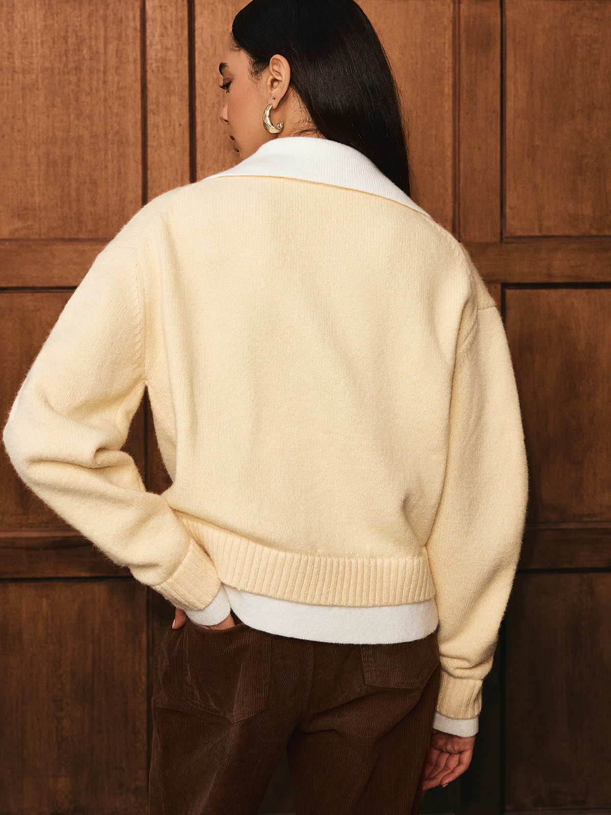 2 in 1 Polo Collar Layered Sweater - Image 6