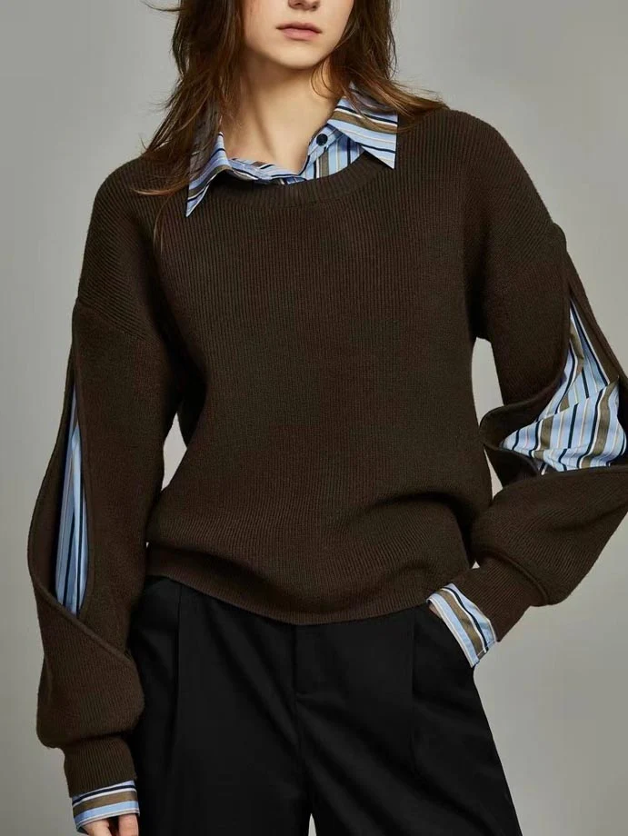 2 in 1 Ribbed Cutout Sweater - Image 3