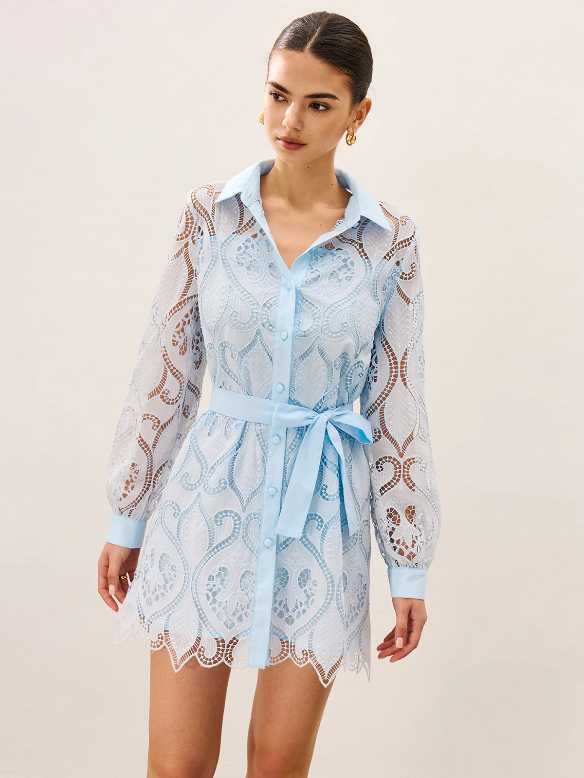 2 in 1 Sheer Lace Mini Dress - Image 5