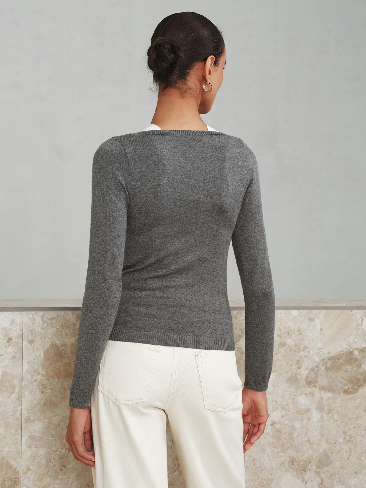 2 in 1 Wool-Blend Layered Cut-Out Knit Top - Image 6