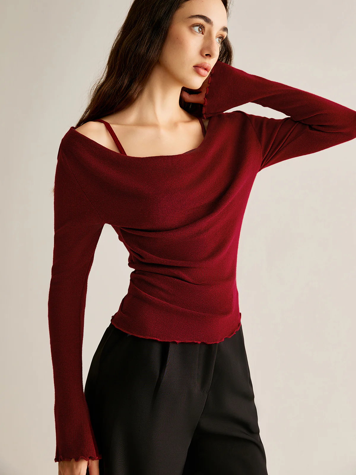 2 in 1 Wool-Blend Slim Knit Top - Image 2