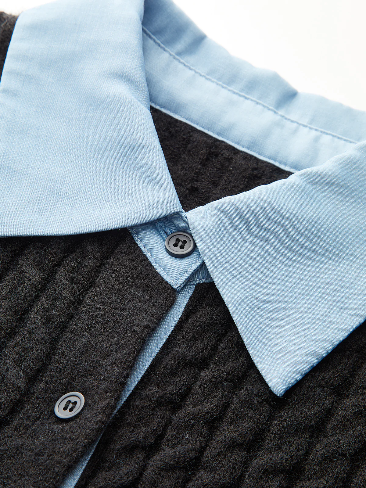 2 in1 Paneled Cable-Knit Cardigan - Image 4
