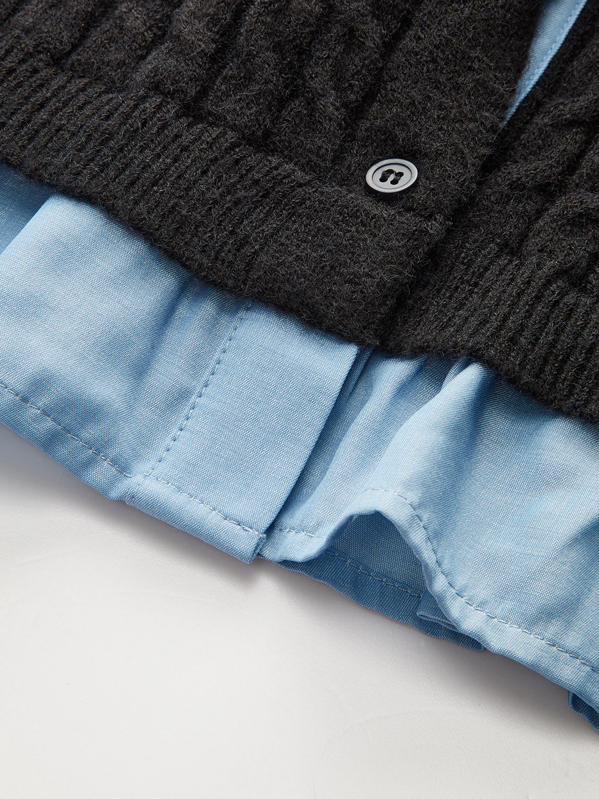 2 in1 Paneled Cable-Knit Cardigan - Image 5