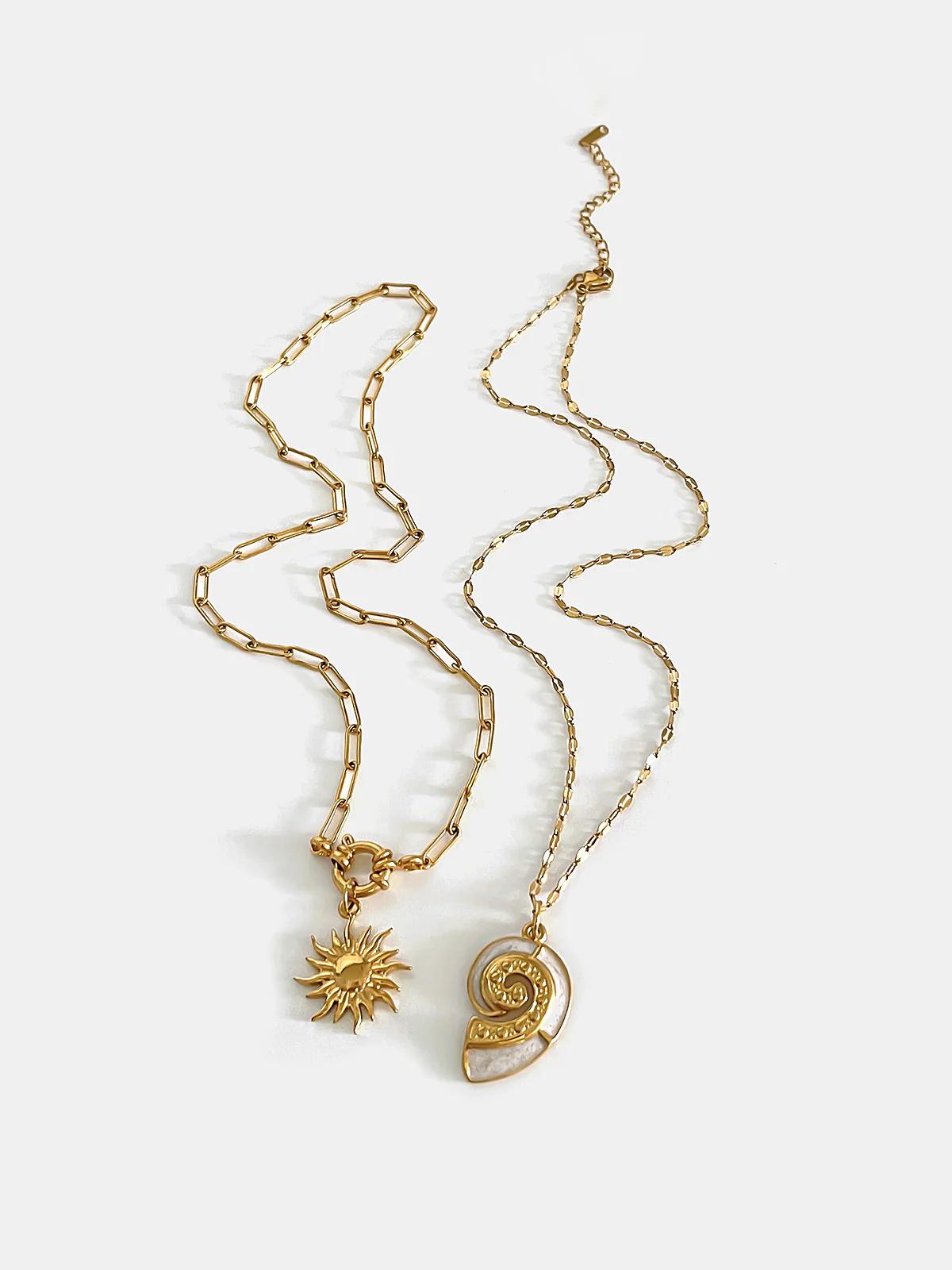 2 Pcs Sun Spiral Pendant Necklace - Image 2