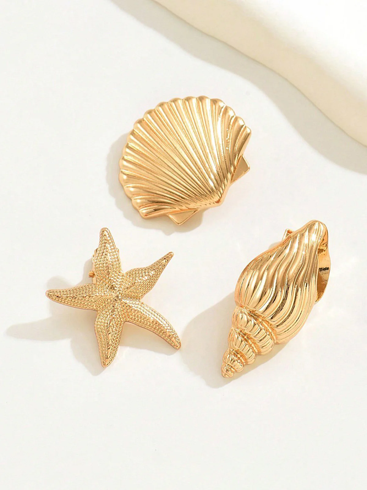 3 Pcs Shell Conch Starfish Hair Clips - Image 3