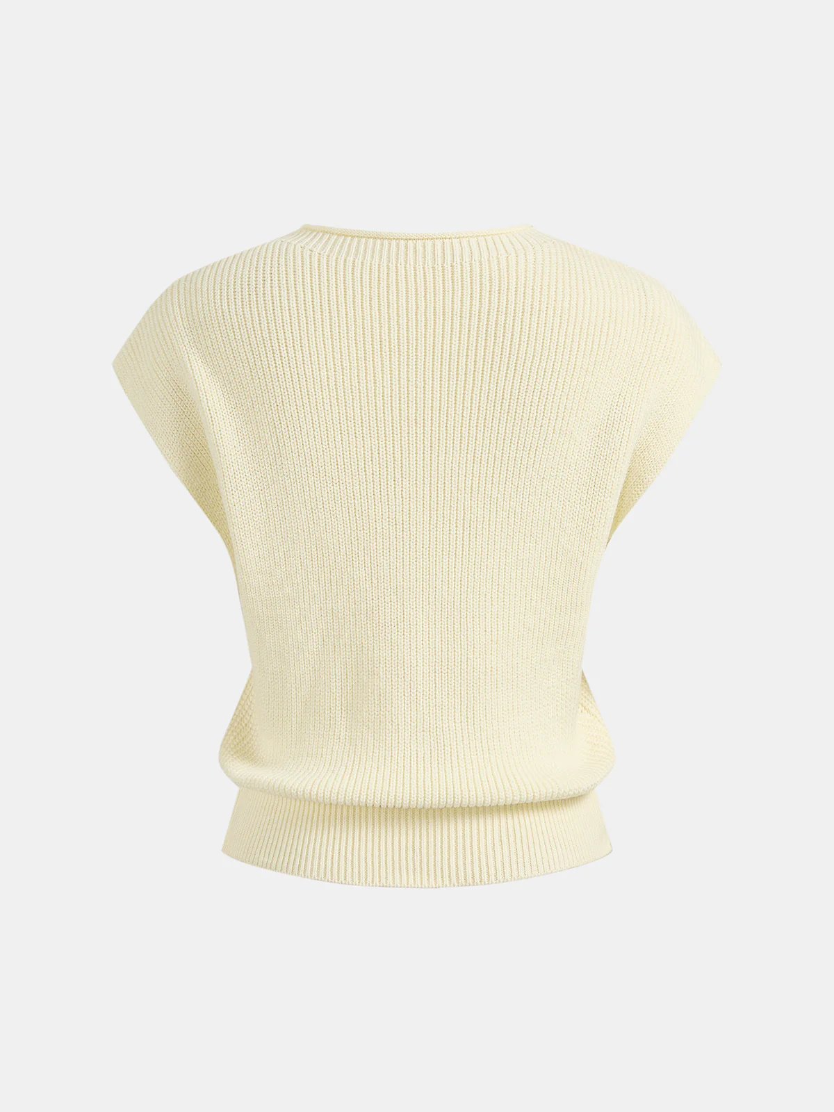 3D Floral Applique Ribbed Knit Vest - Image 2