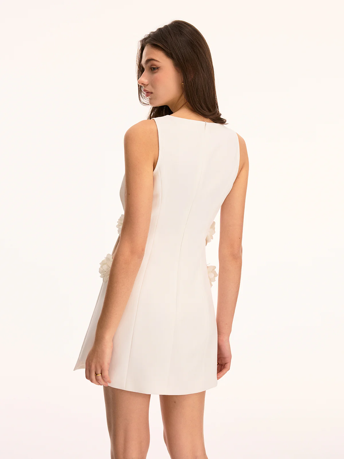 3D Floral Applique Sleeveless Mini Dress - Image 6