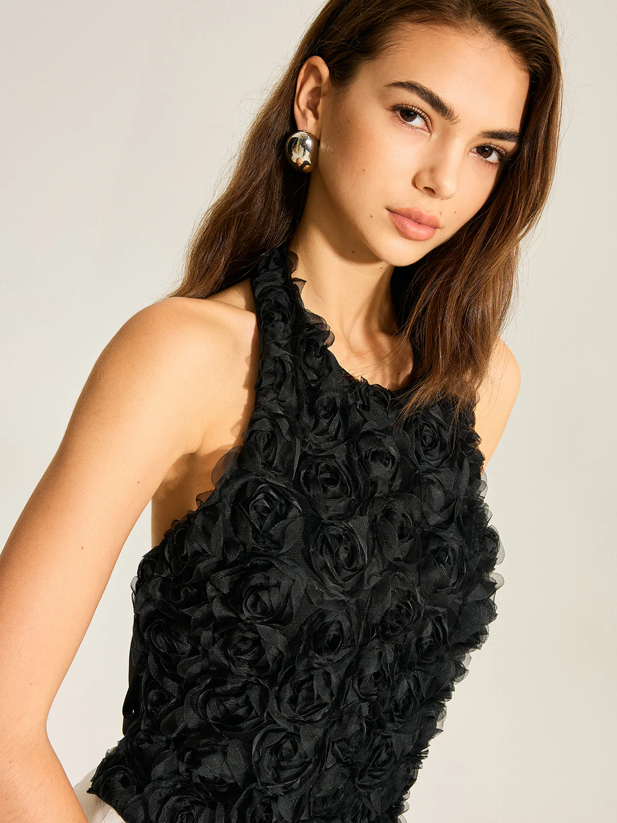 3D Floral Backless Bow Halter Top - Image 6