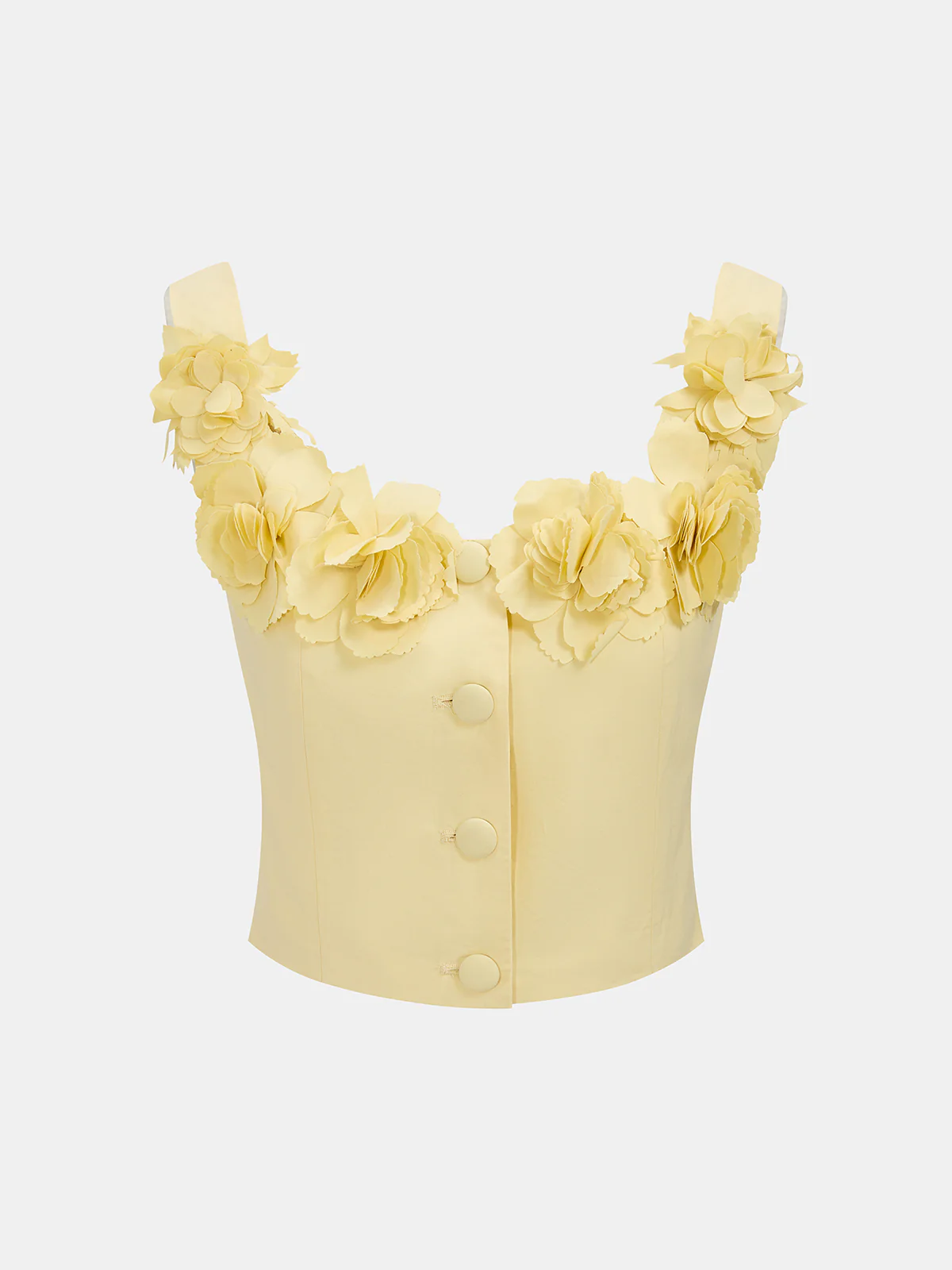 3D Floral Crop Top & Pleated Midi Skirt Set - Image 2