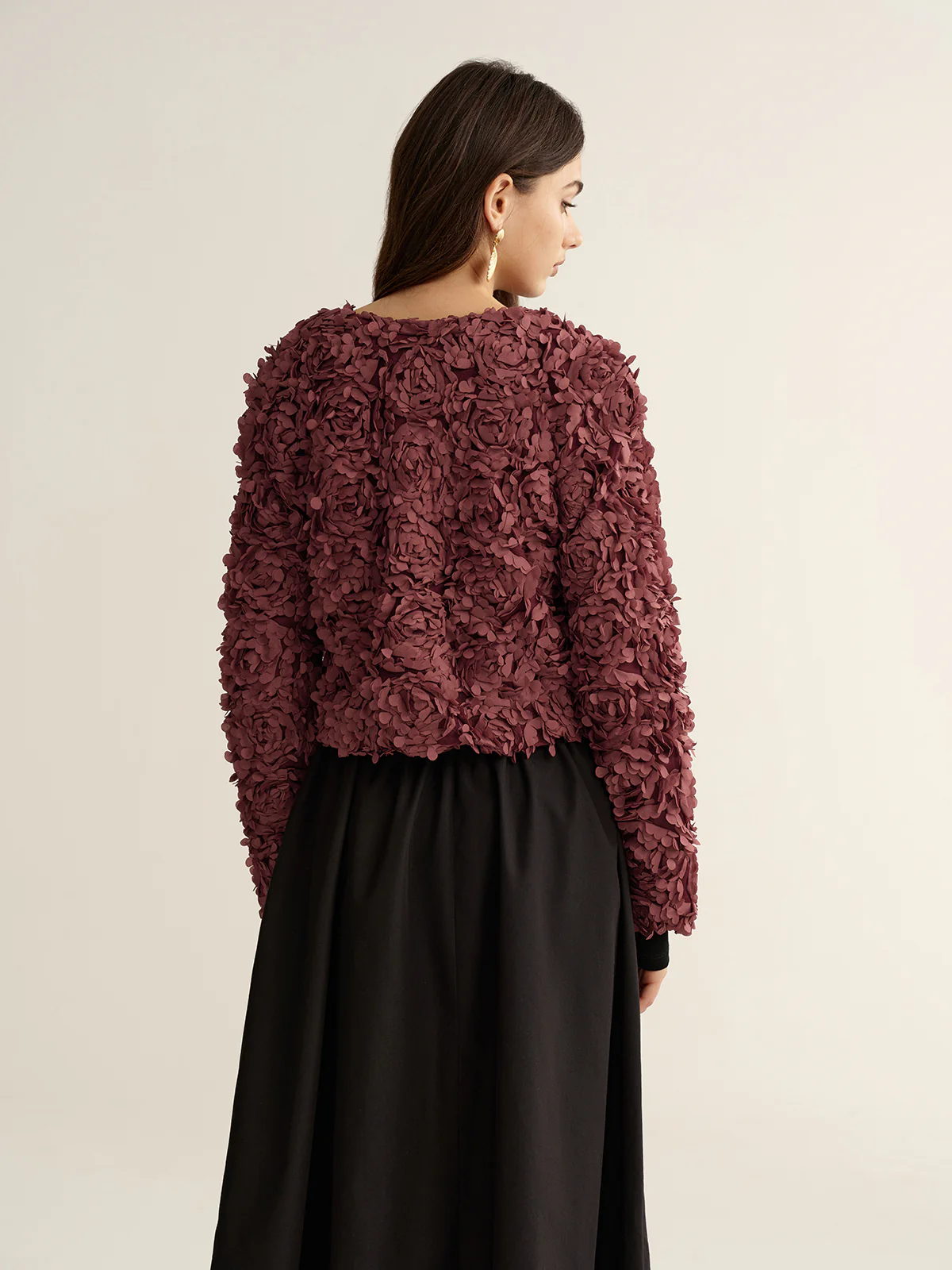 3D Floral Cropped Jacket - Image 5