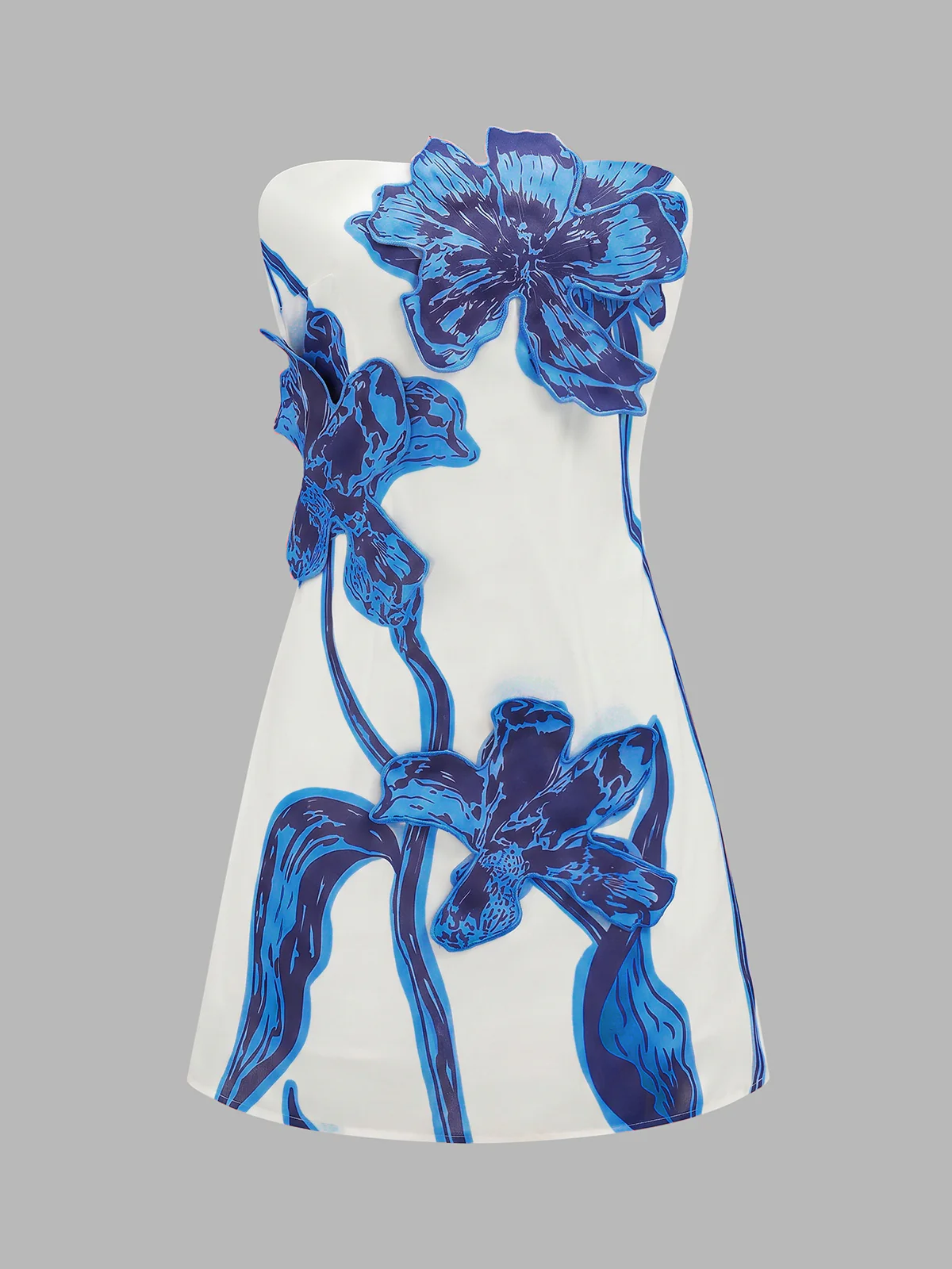 3D Floral Strapless Mini Dress - Image 6