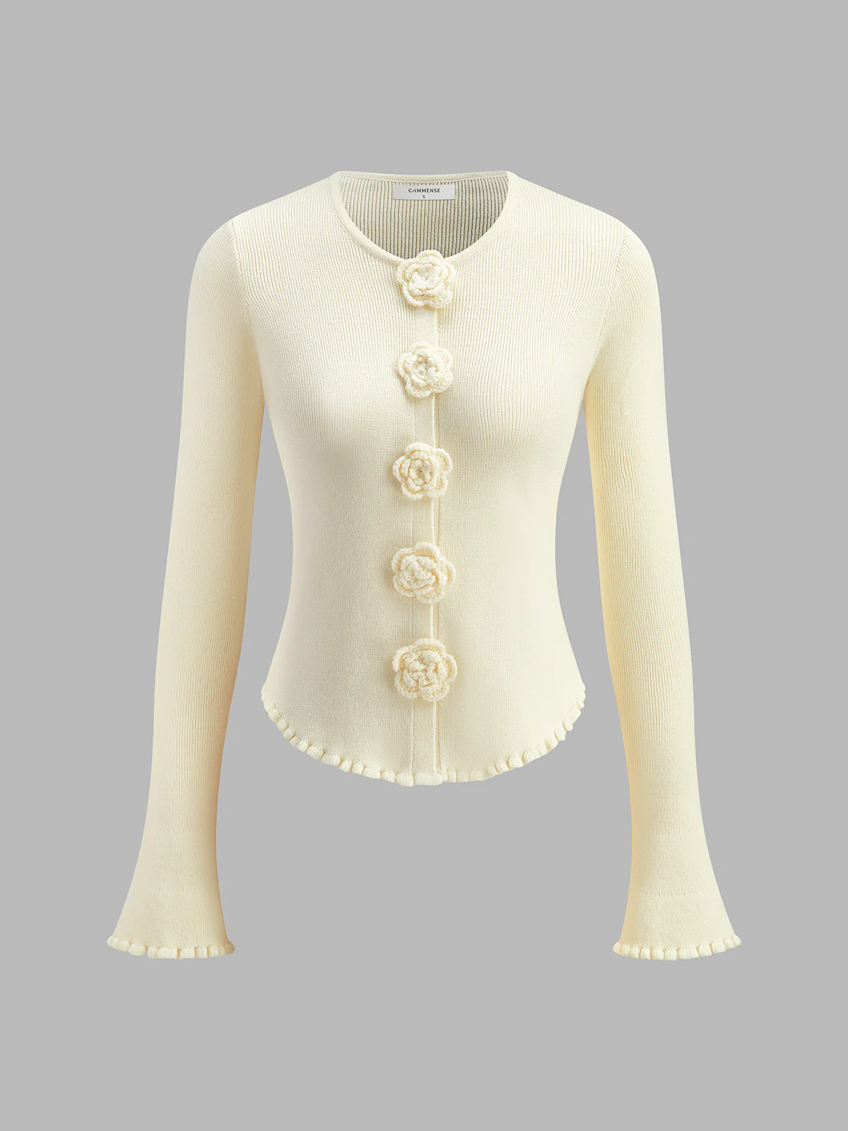 3D Flower Lettuce Trim Cardigan - Image 9
