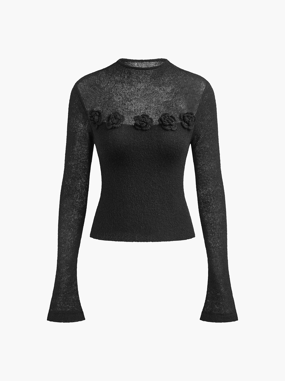 3D Flower Panel Soft Knit Top - Image 11