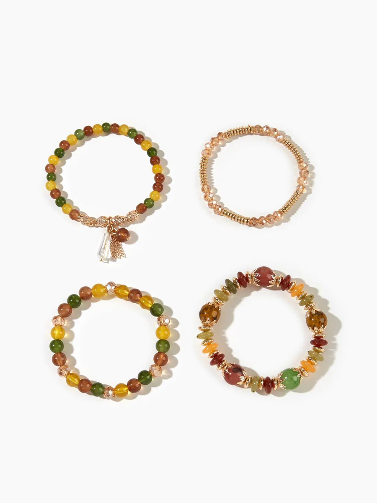 4PCS Artificial Crystal Beaded Bracelet - Image 4