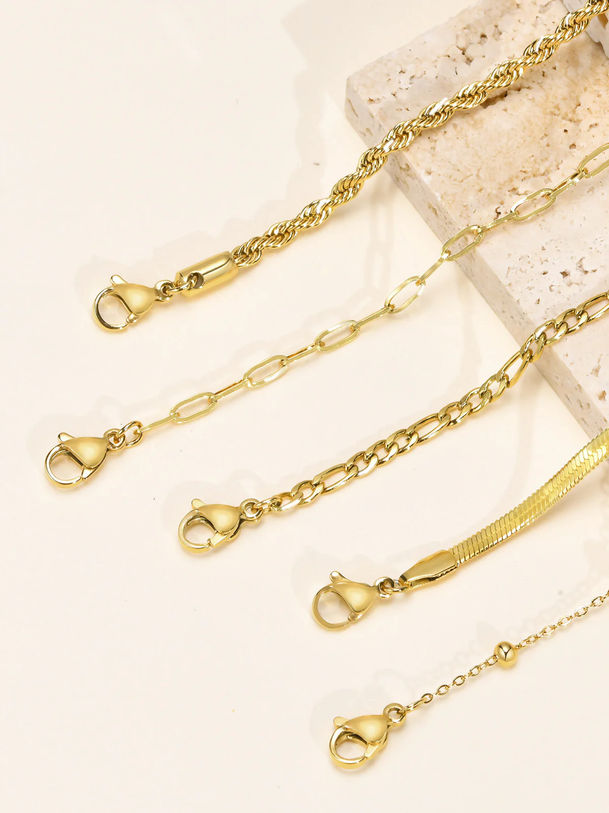 5pcs Geometric Golden Chain Bracelet - Image 3