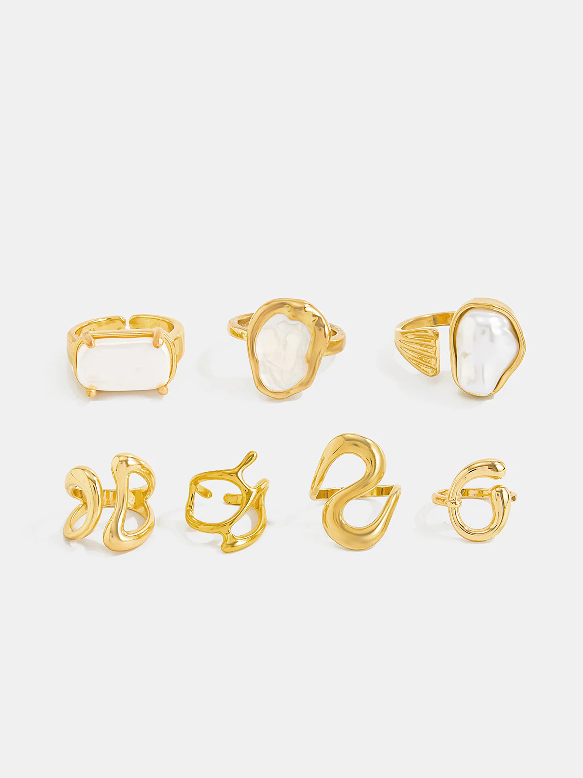 7PCS Irregular Pearl Ring Set - Image 2