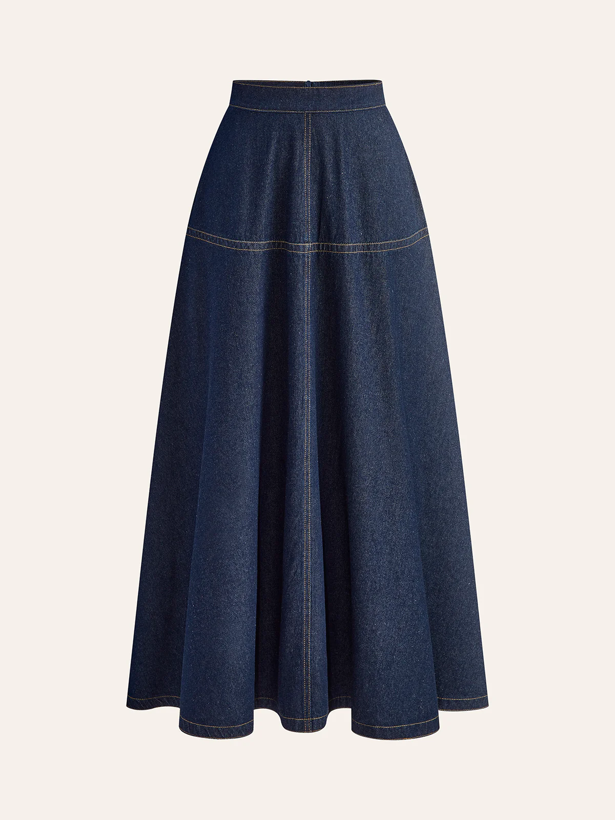 A-Line Denim Skirt With Side Pockets - Image 7