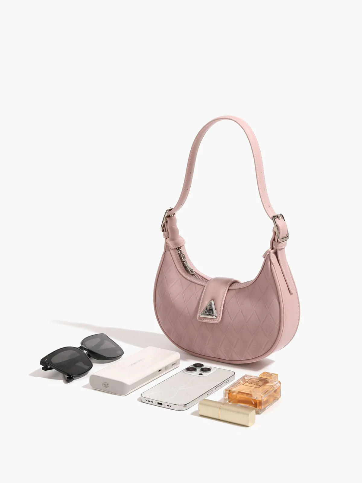 Adjustable Strap Diamond Crescent Bag - Image 4