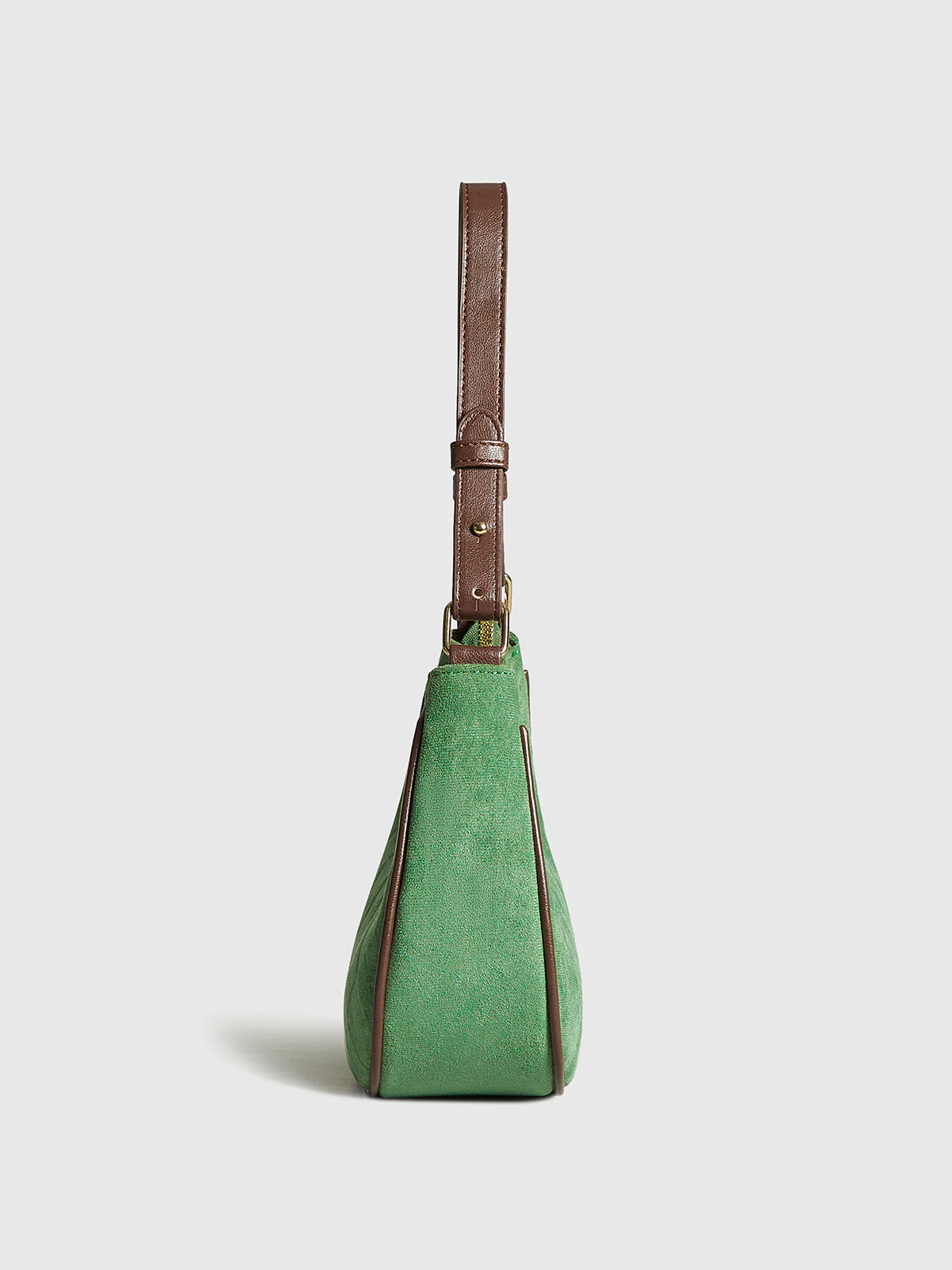 Adjustable Strap Rhombic-Pattern Crescent Bag - Image 4