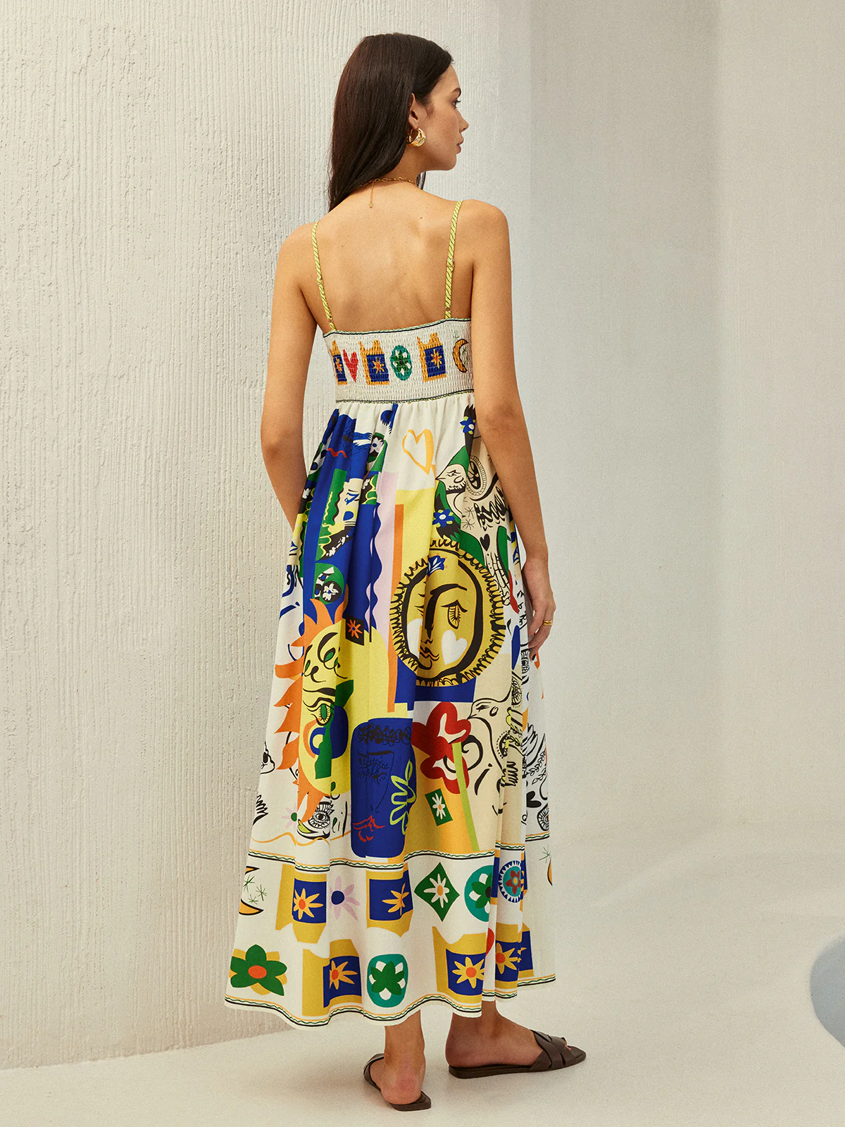 All Over Print Multi Color Cami Long Dress - Image 4