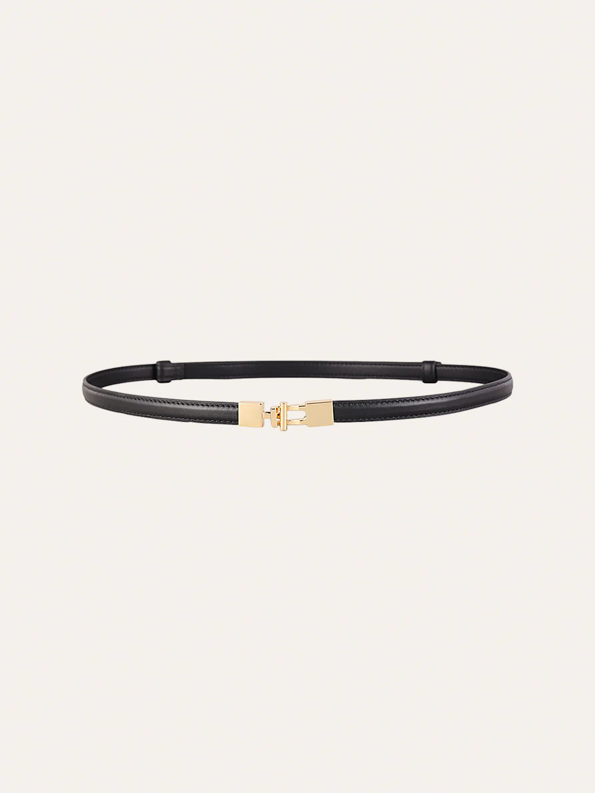Alloy Buckle Leather Thin Belt