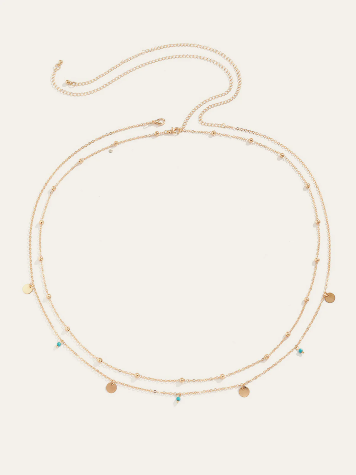 Alloy Colorful Beaded Double Layer Belt - Image 2
