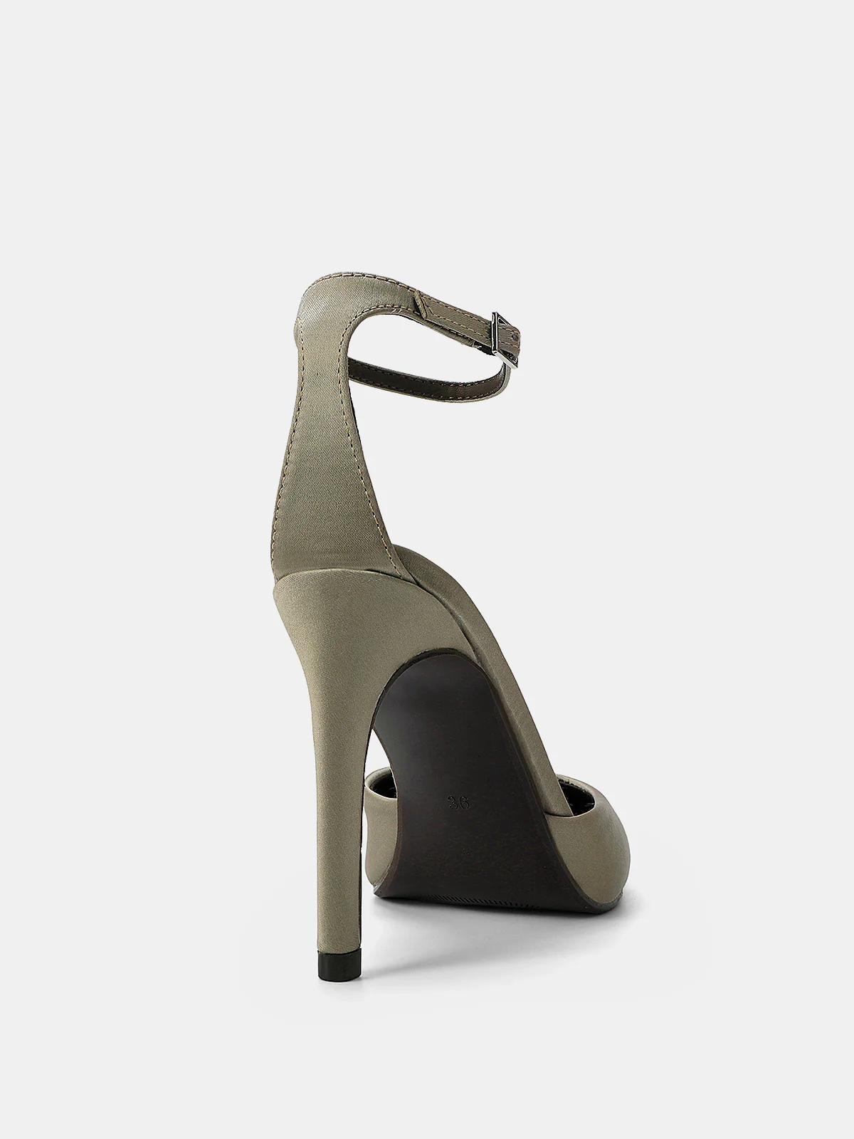 Ankle-Strap Satin Pointed-Toe Pumps - Image 3