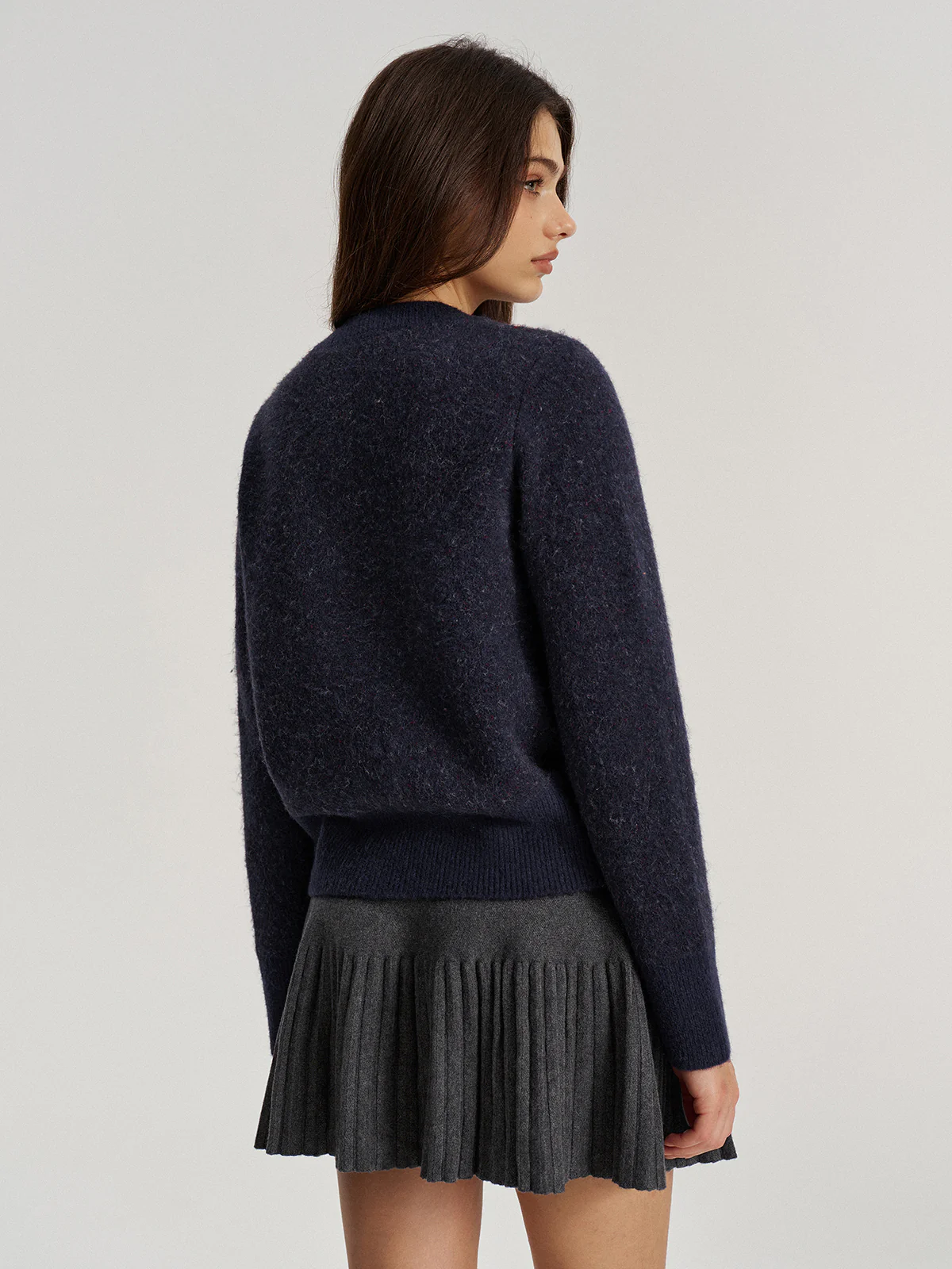 Argyle Jacquard Wool Blend Cardigan - Image 6
