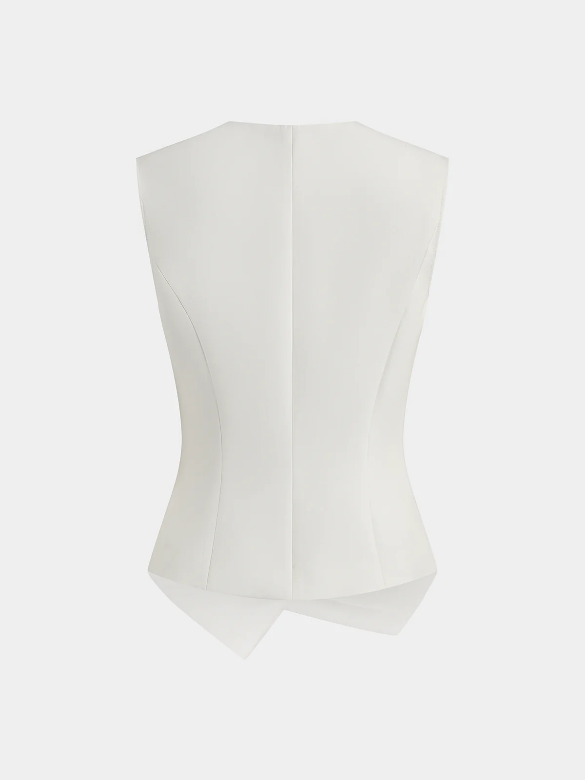 Asymmetric Buckle Waist Sleeveless Vest - Image 3