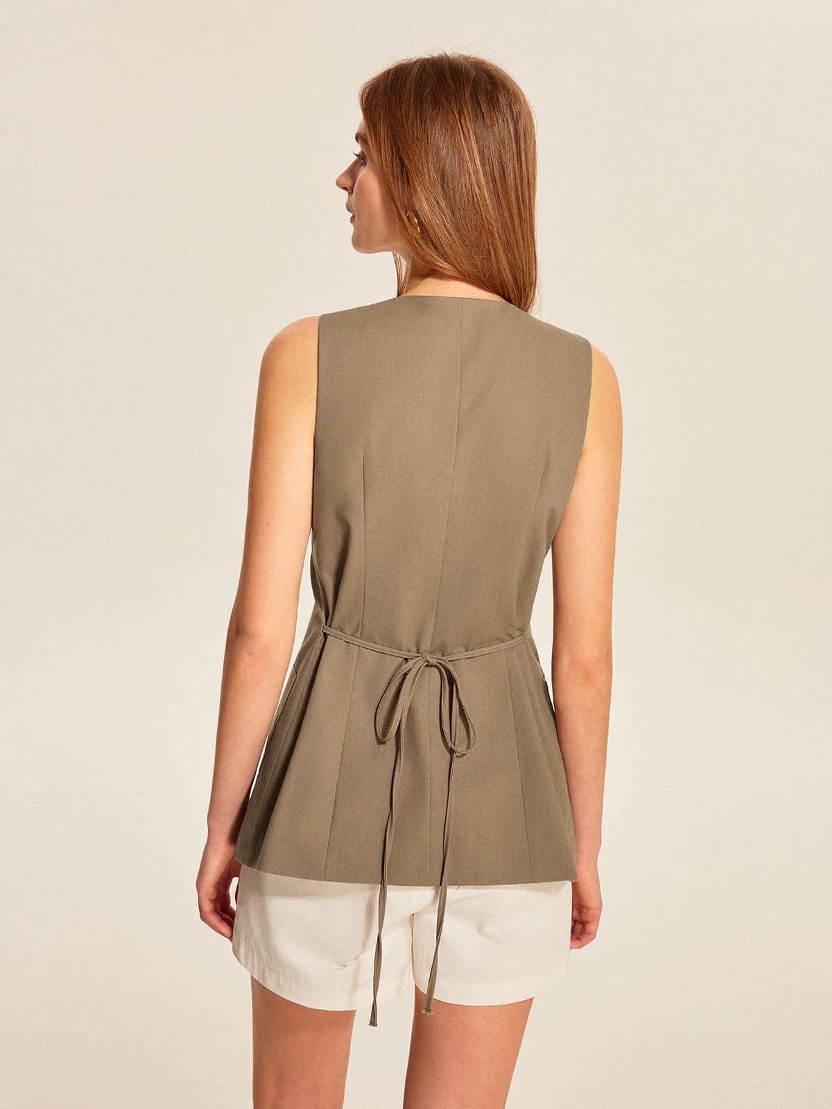 Asymmetric Button Pocket Detail Vest - Image 6