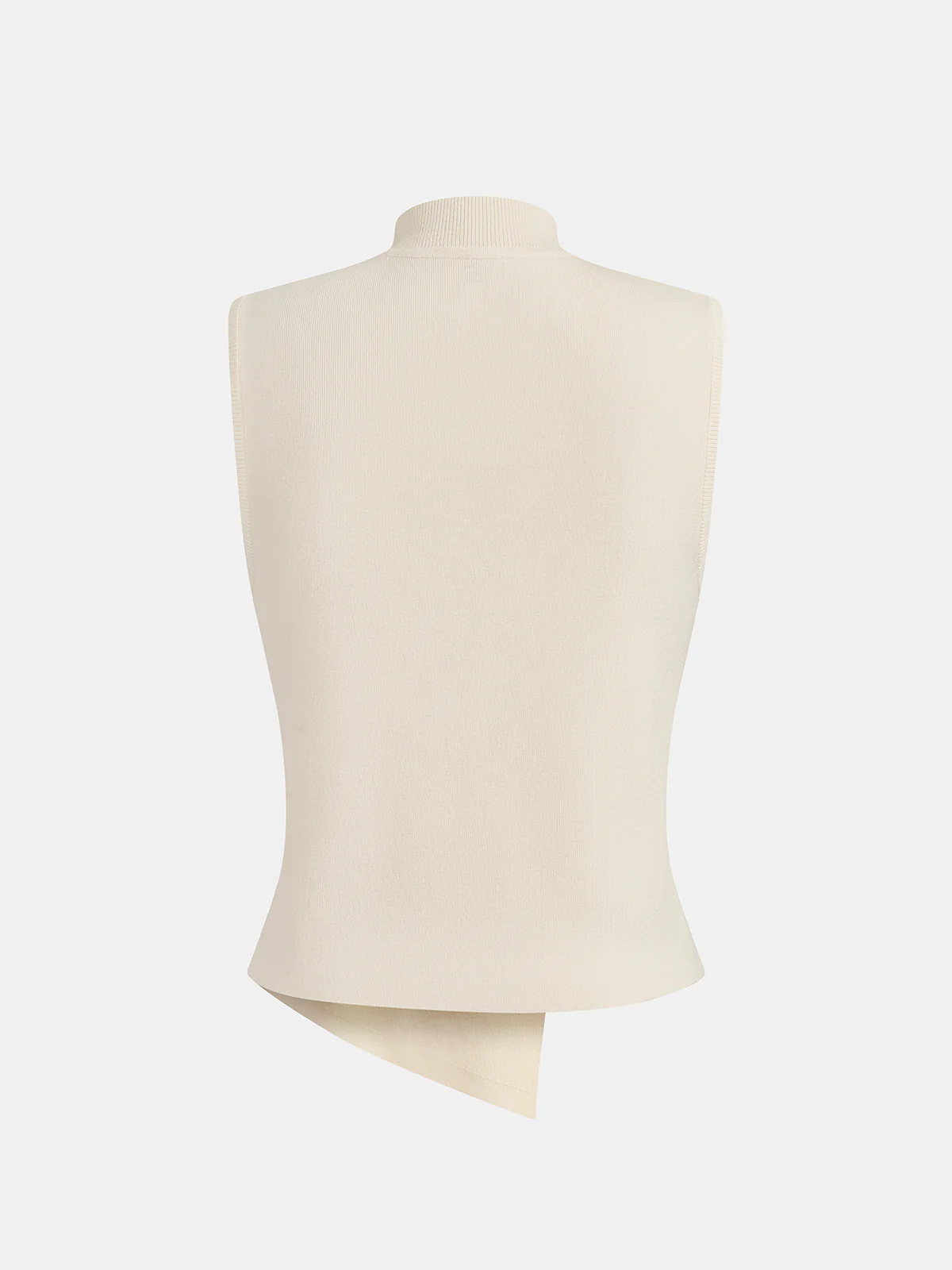 Asymmetric Button Sleeveless Knit Top - Image 3