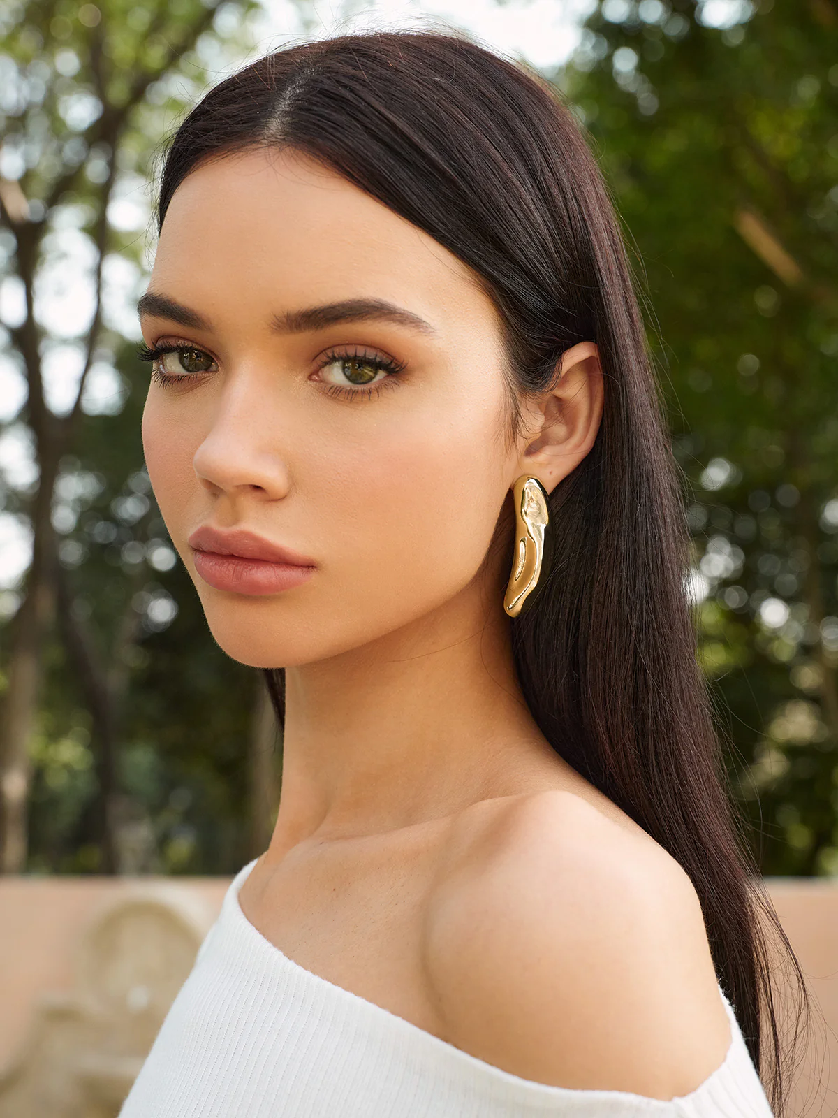 Asymmetric Chunky Stud Earrings - Image 5