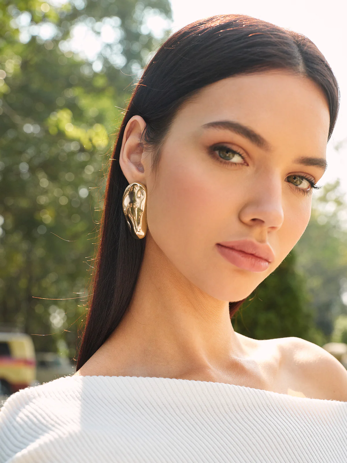 Asymmetric Chunky Stud Earrings - Image 6