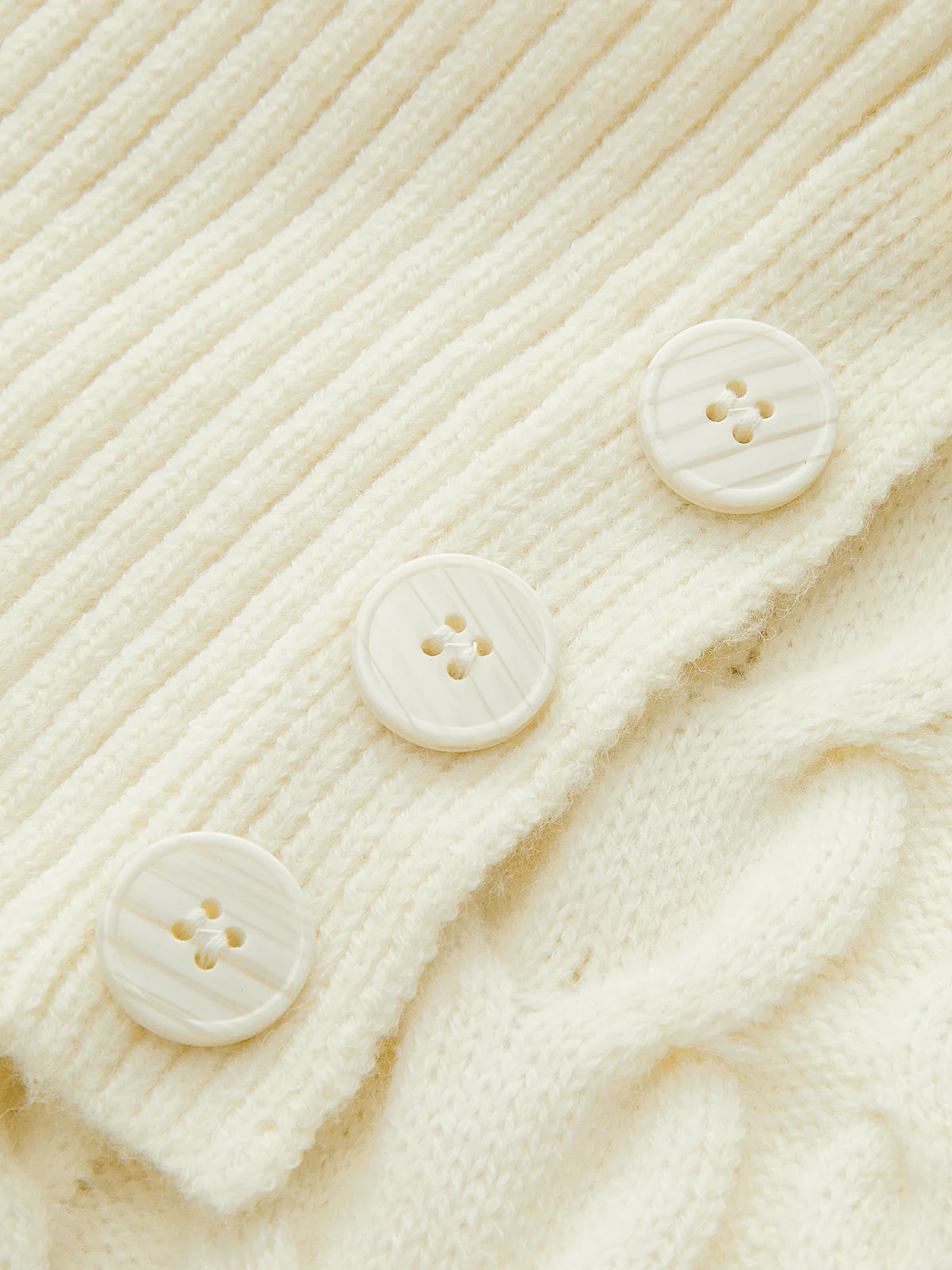Asymmetric Collar Cable Knit Sweater - Image 3