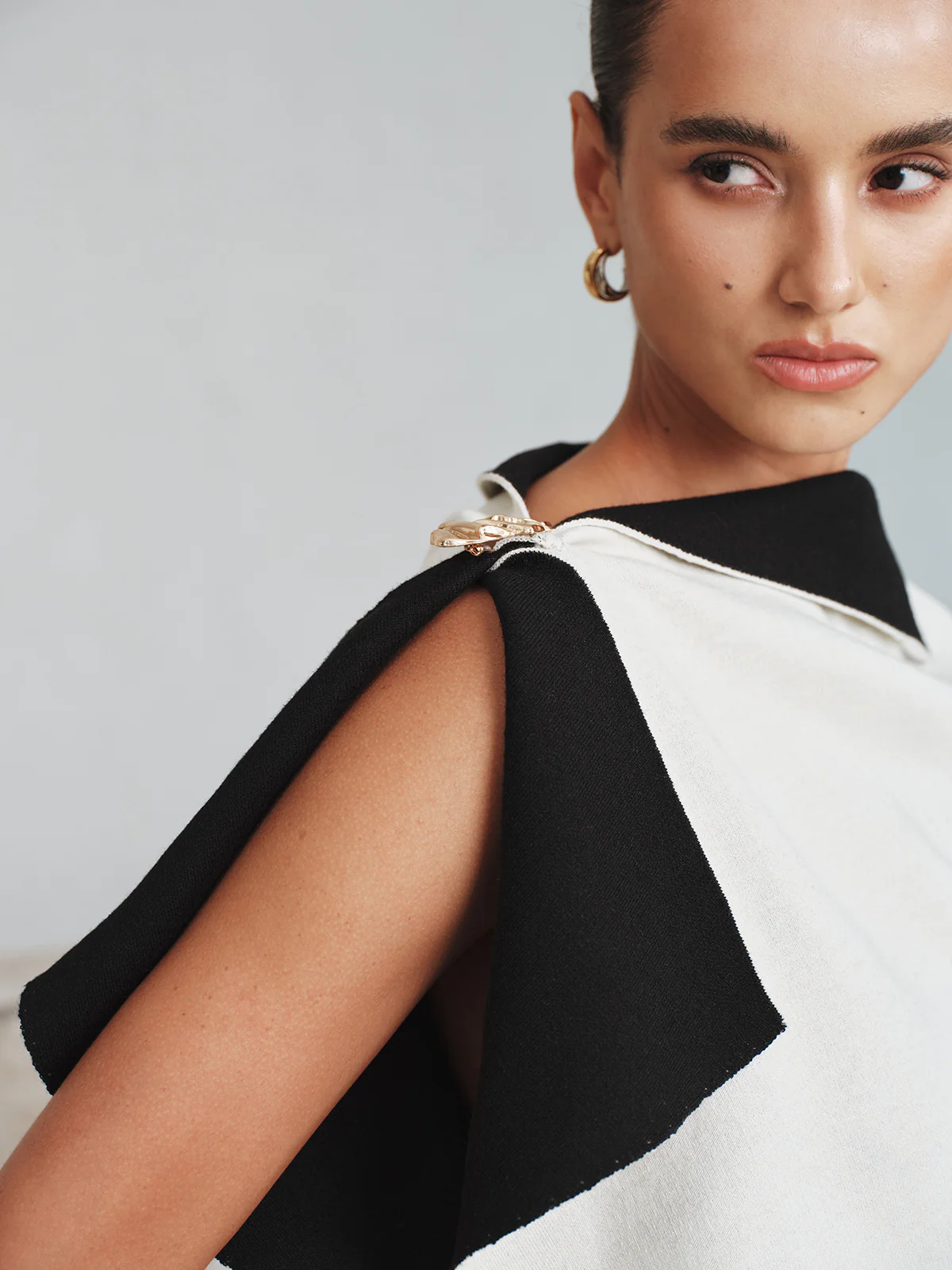 Asymmetric Color-Block Knit Top - Image 4