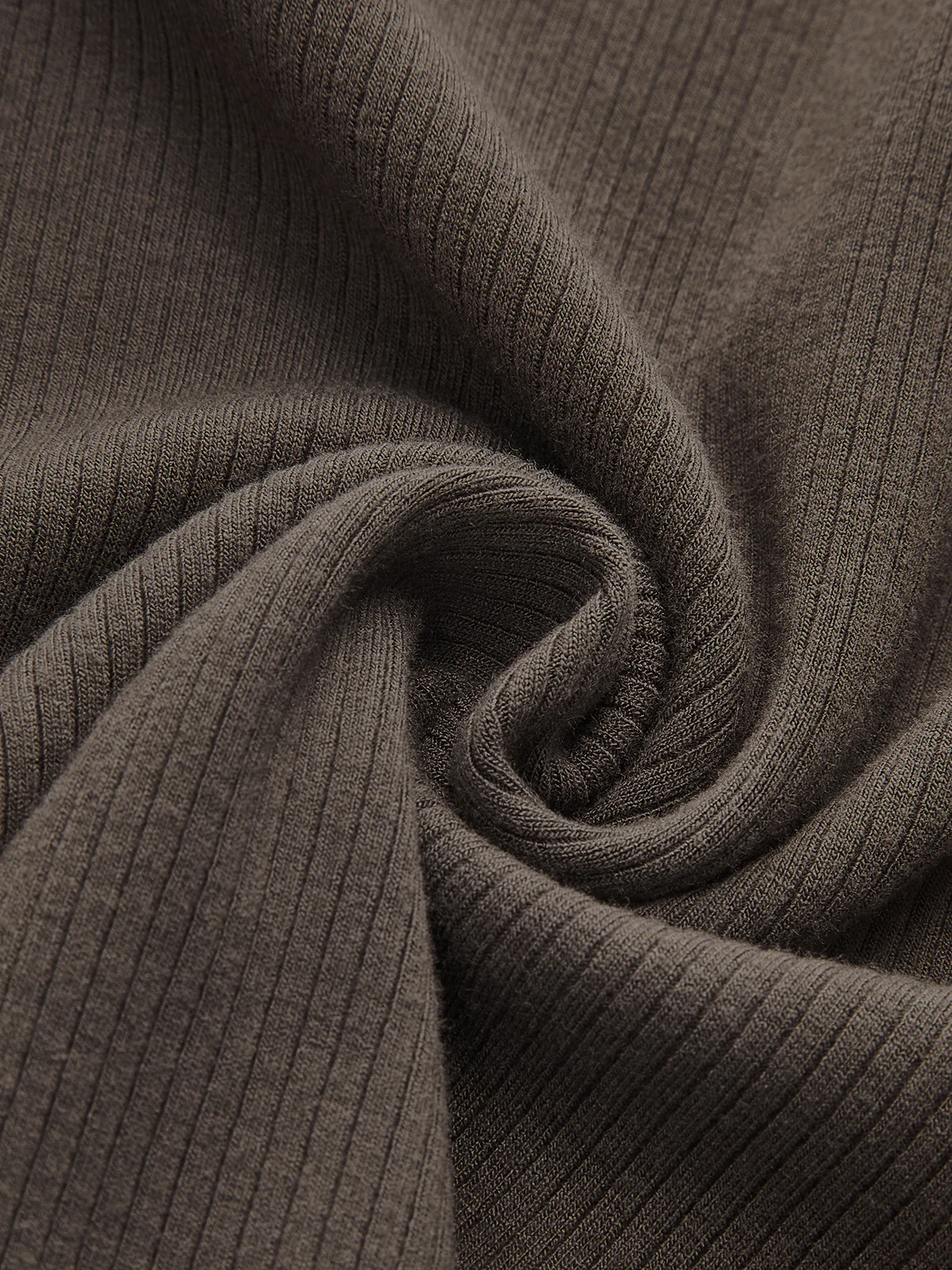 Asymmetric Cut-Out Ribbed Long-Sleeve Top - Image 3