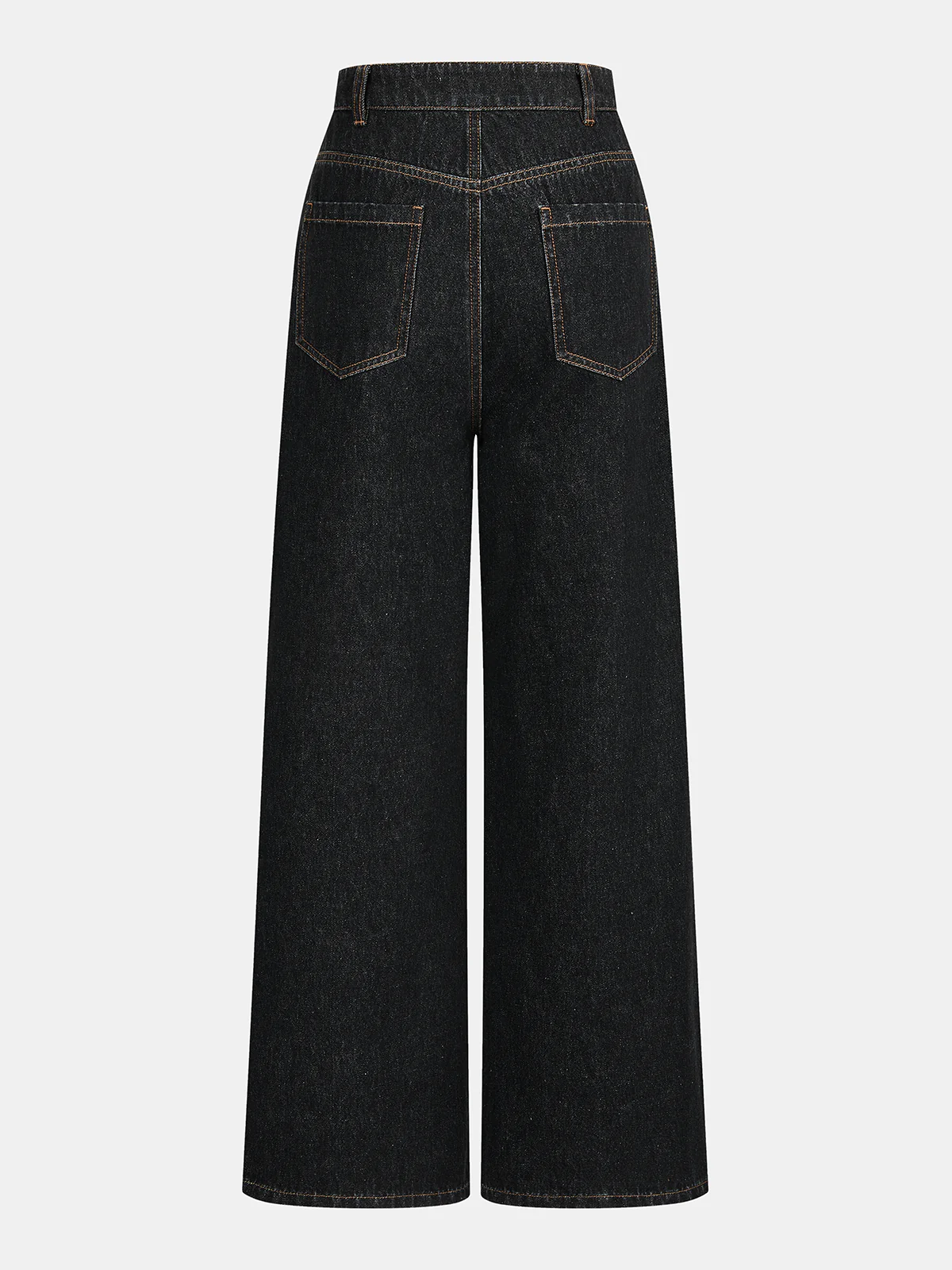 Asymmetric Denim Mid-Waist Straight -Leg Jeans - Image 2