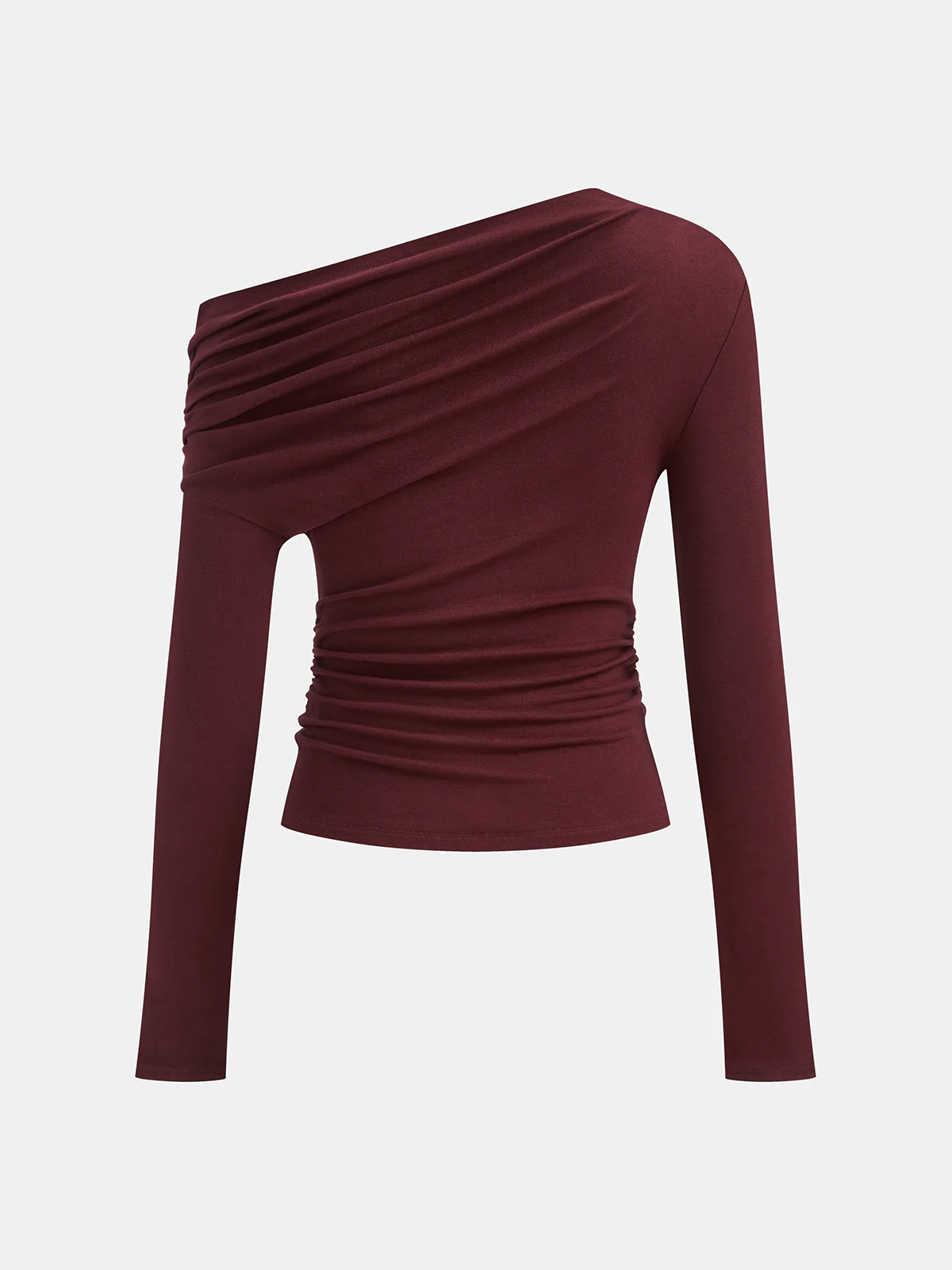 Asymmetric Draped One-Shoulder T-Shirt - Image 2