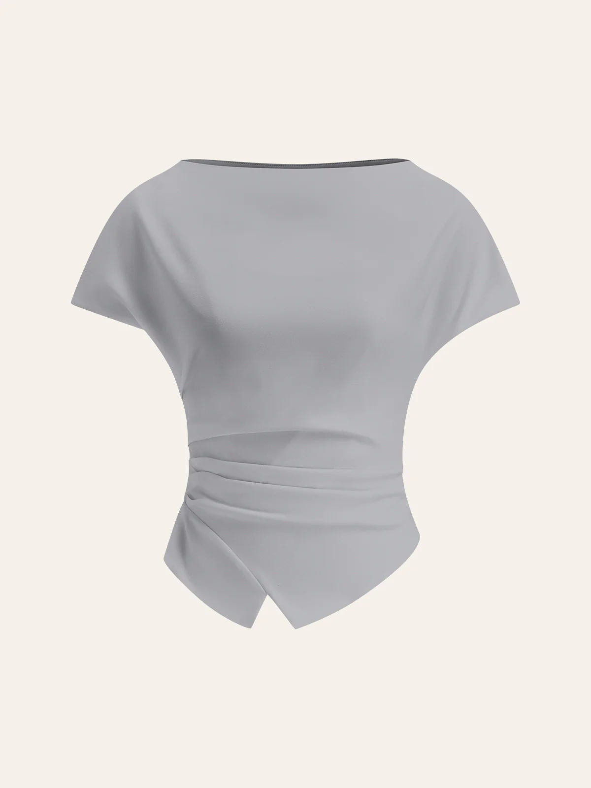Asymmetric Hem Ruched T-Shirt - Image 10