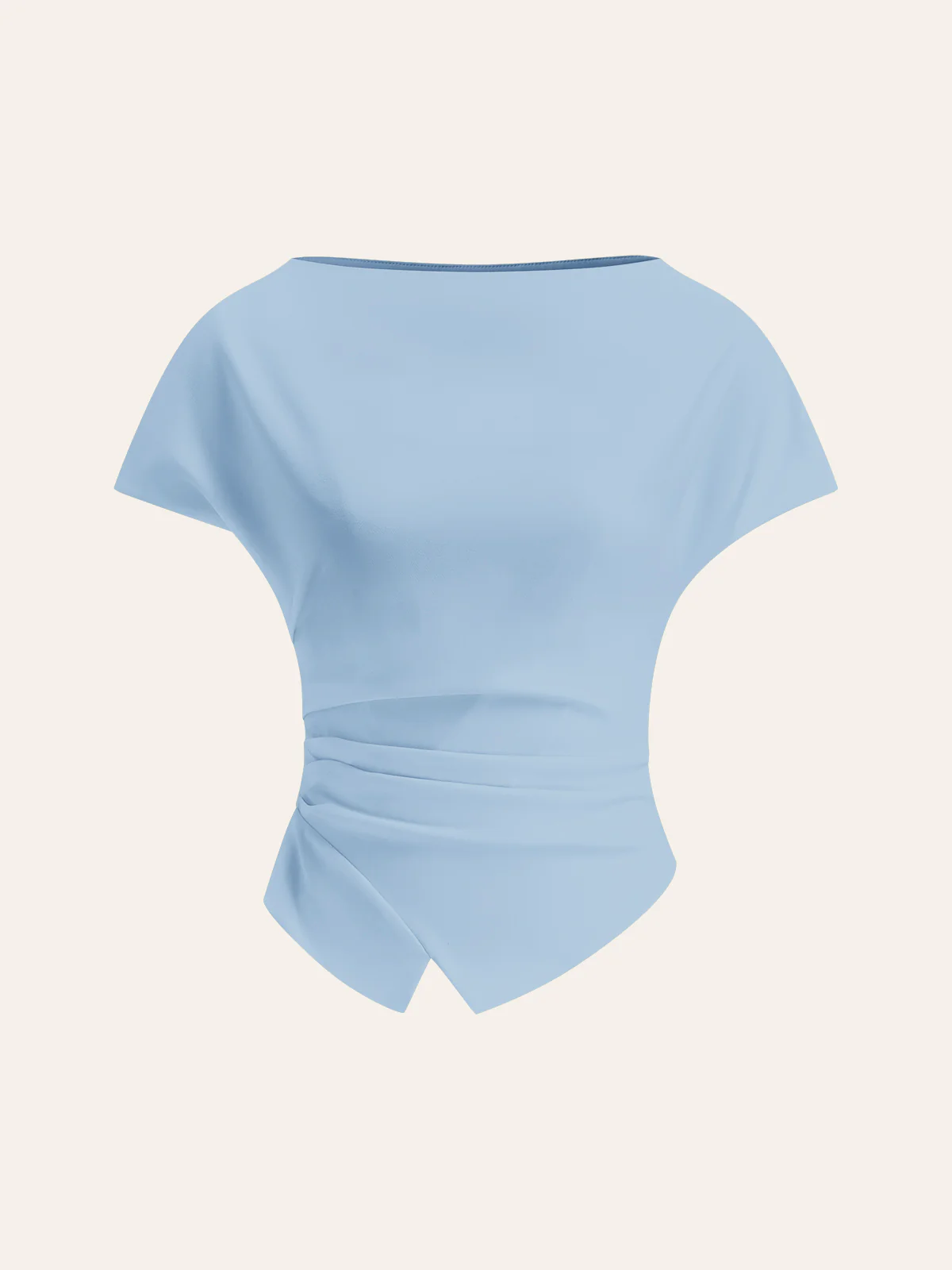 Asymmetric Hem Ruched T-Shirt - Image 11