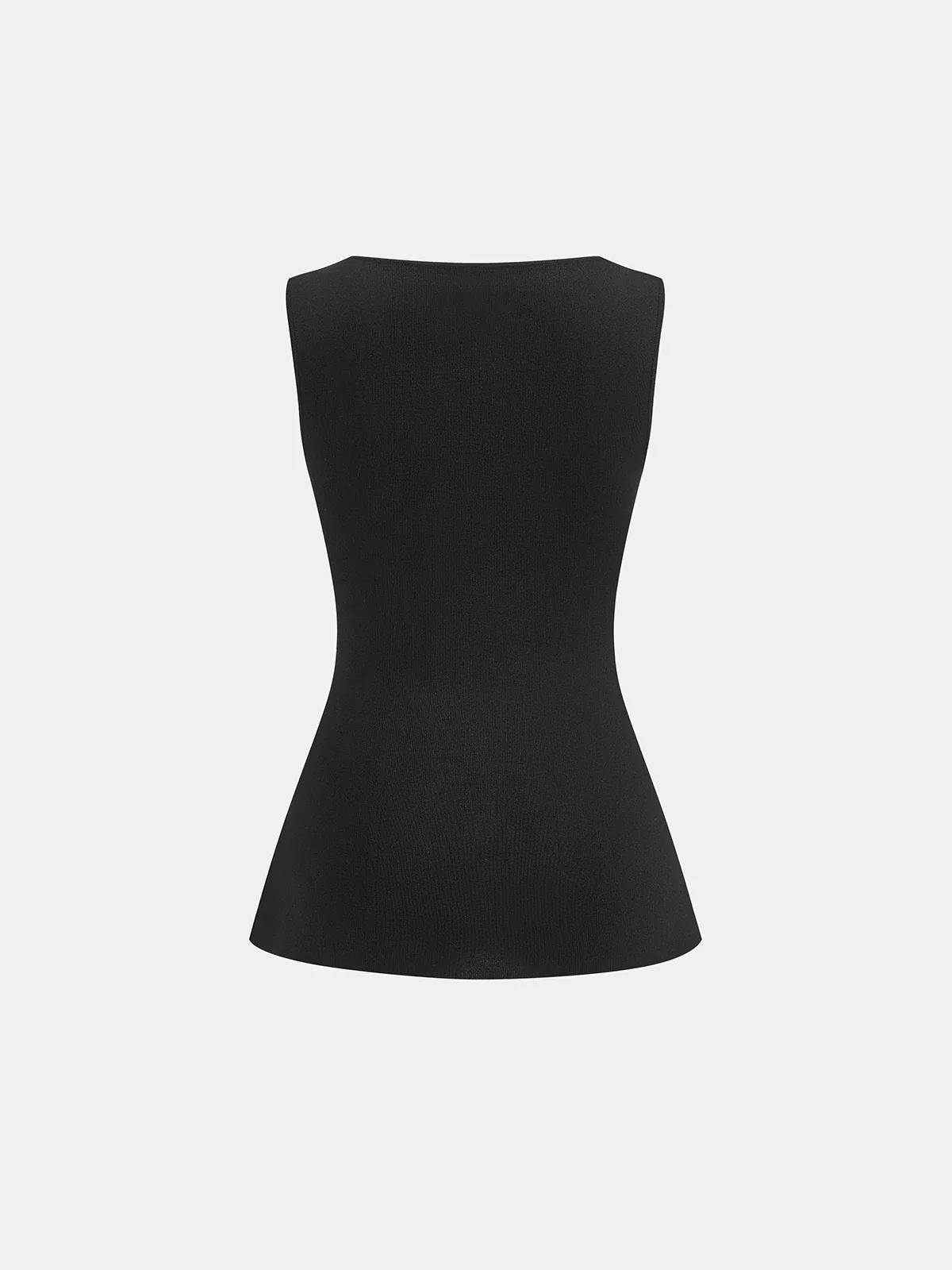 Asymmetric Hem Twist Detail Sleeveless Top - Image 3