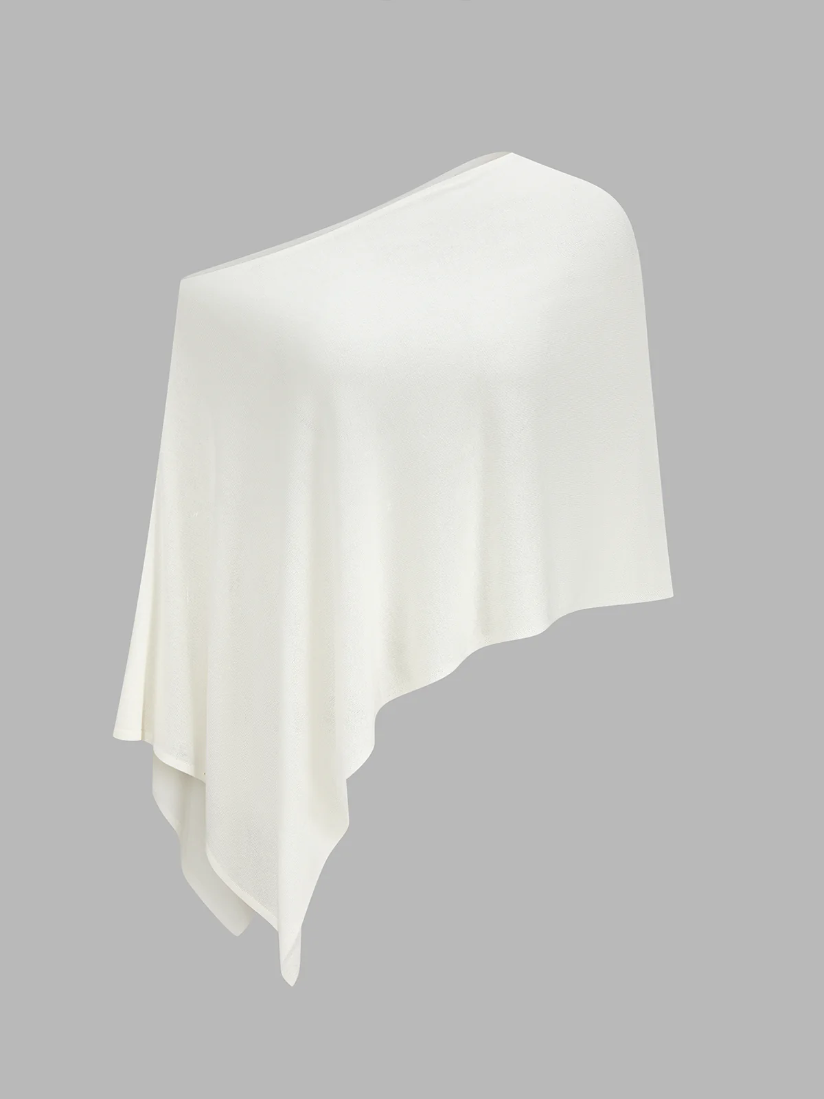 Asymmetric Knit Cape Top & Mini Skirt Set - Image 3
