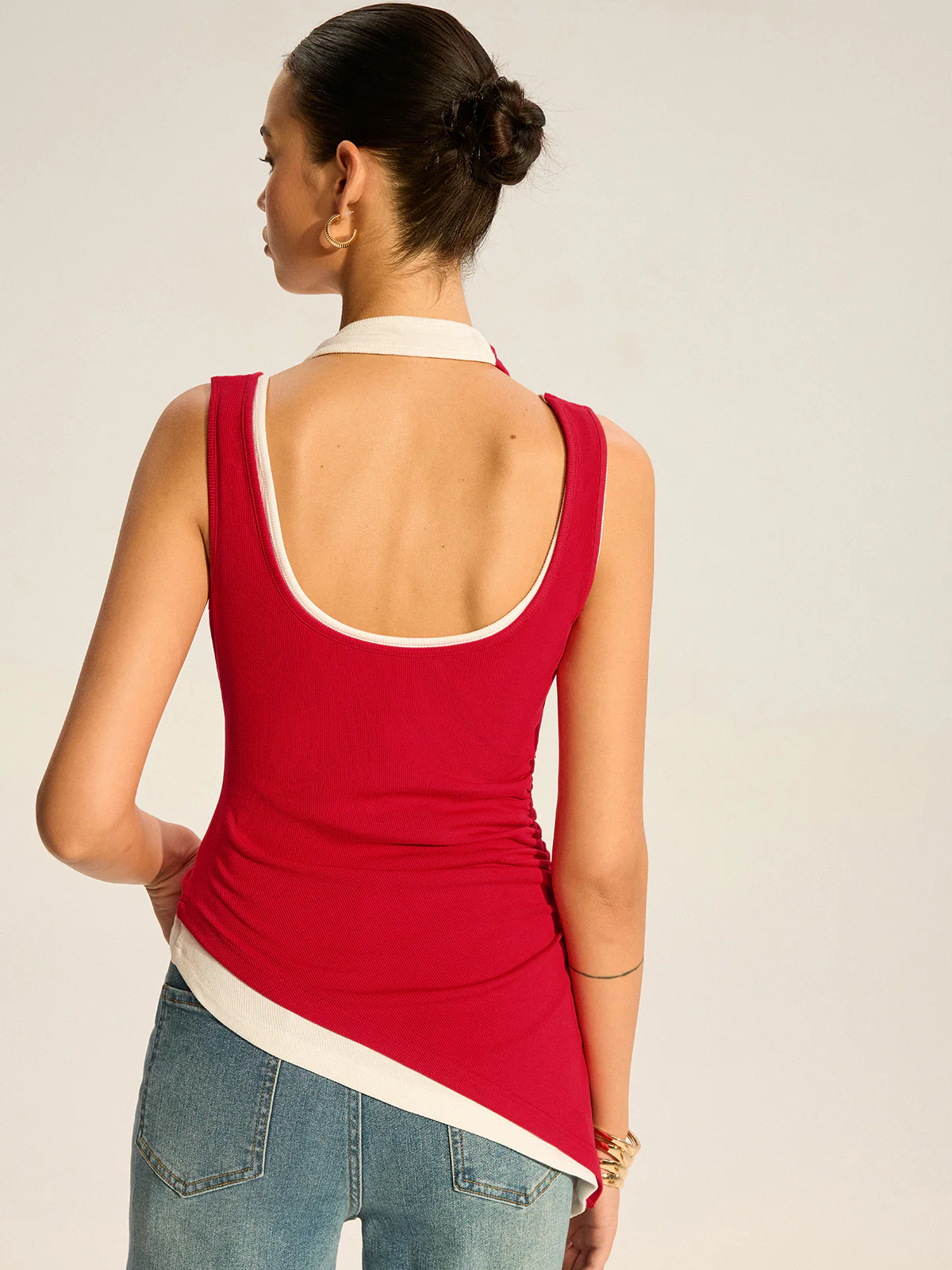 Asymmetric Layered Halter Top - Image 5